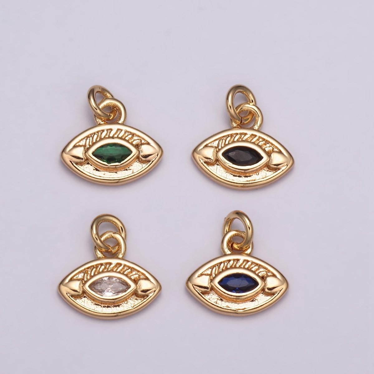 Mini Gold Evil Eye Charm Bracelet Making Craft Minimalist Amulet Cz Jewelry Protection Pendant Good Luck Lucky Eye Charm E-703-E-706 - DLUXCA