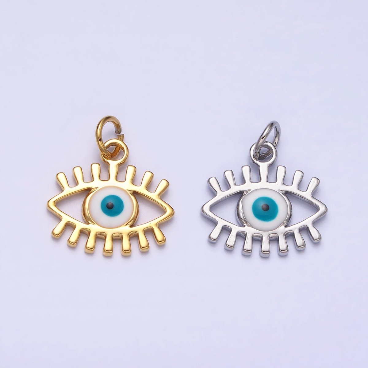 Mini Gold Evil Eye Charm for Amulet Protection Jewelry AC442 - DLUXCA