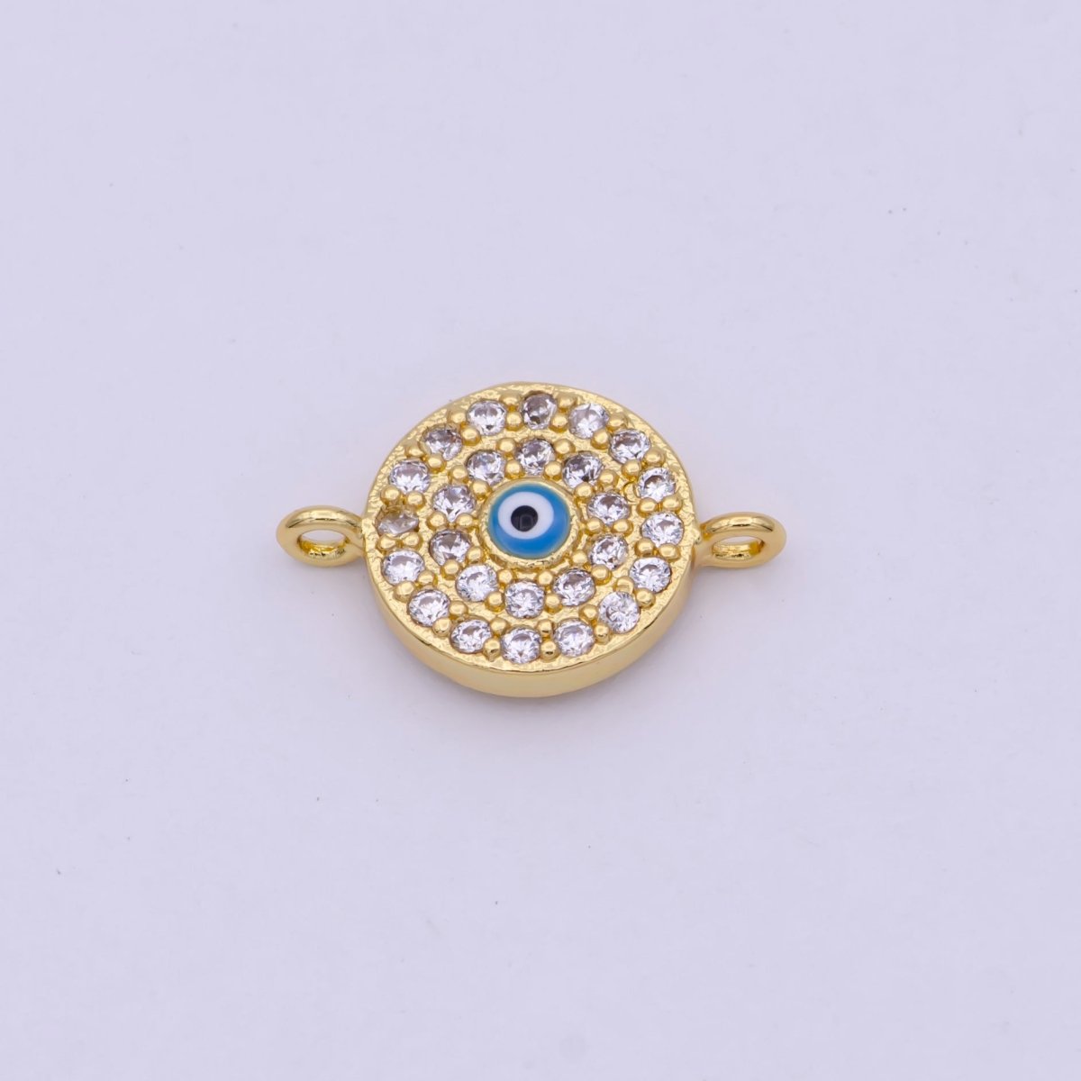 Mini Gold Evil Eye Connector for Bracelet, Necklace Earring Supply N-113 - DLUXCA