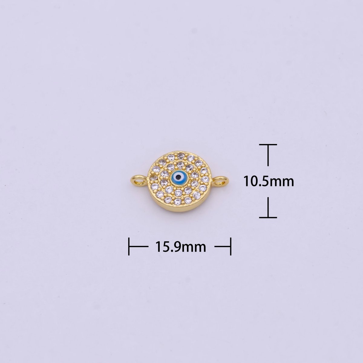 Mini Gold Evil Eye Connector for Bracelet, Necklace Earring Supply N-113 - DLUXCA