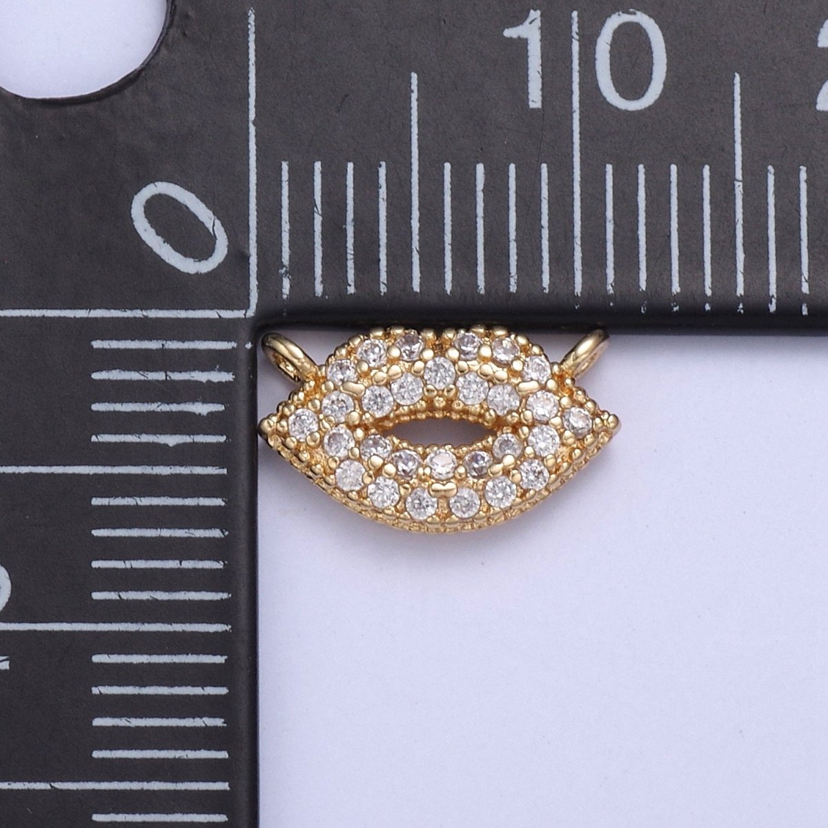 Mini Gold Filled Cubic Lips Charm Connector for Bracelet Neklace Link Connector Supply N-114 - DLUXCA