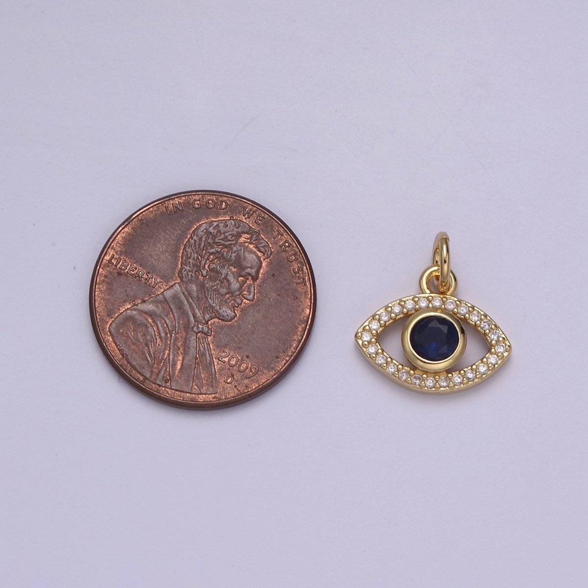 Mini Gold Filled Evil Eye Charm N-917 - DLUXCA