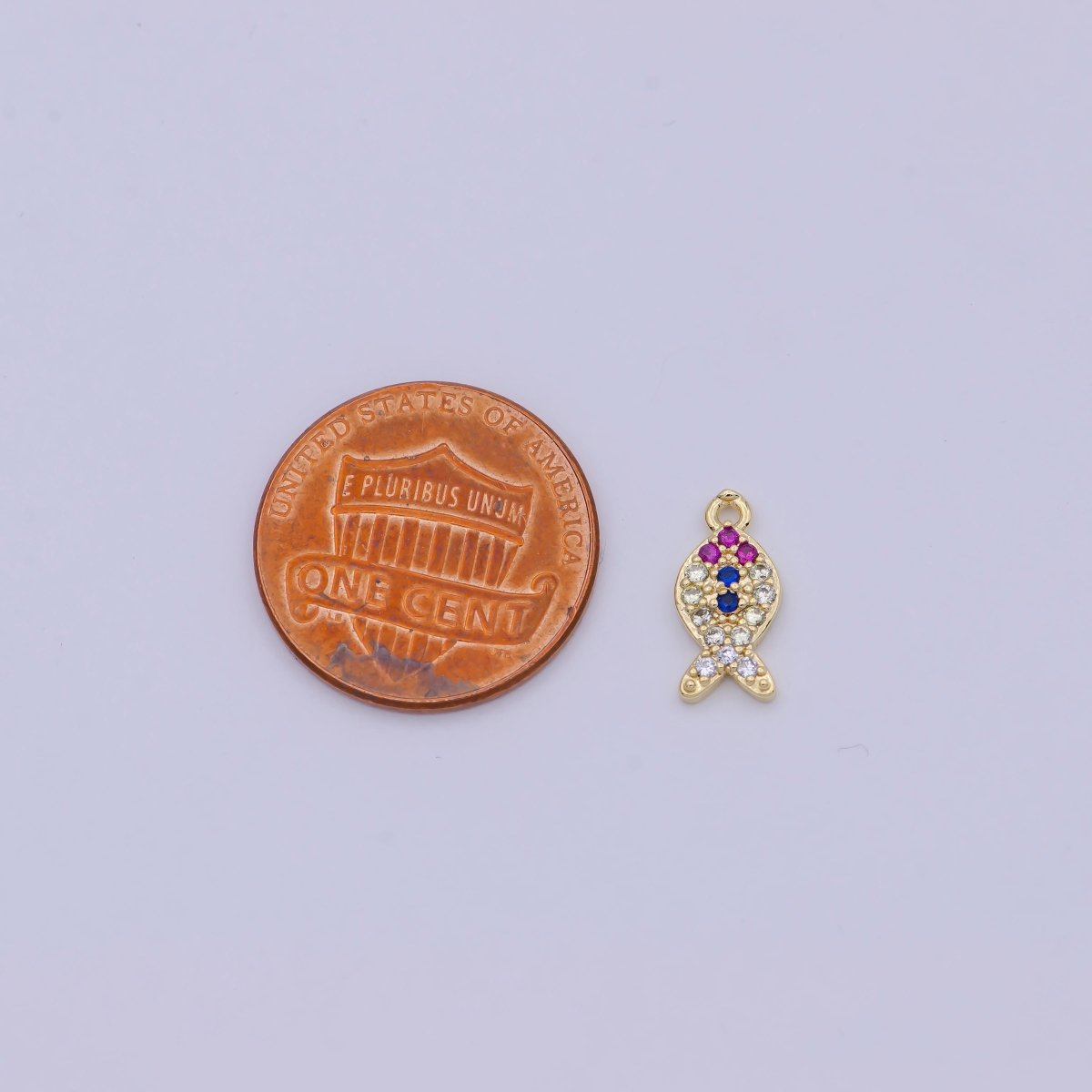 Mini Gold Filled Fish Charm for Bracelet Earring Necklace Component W-169 - DLUXCA