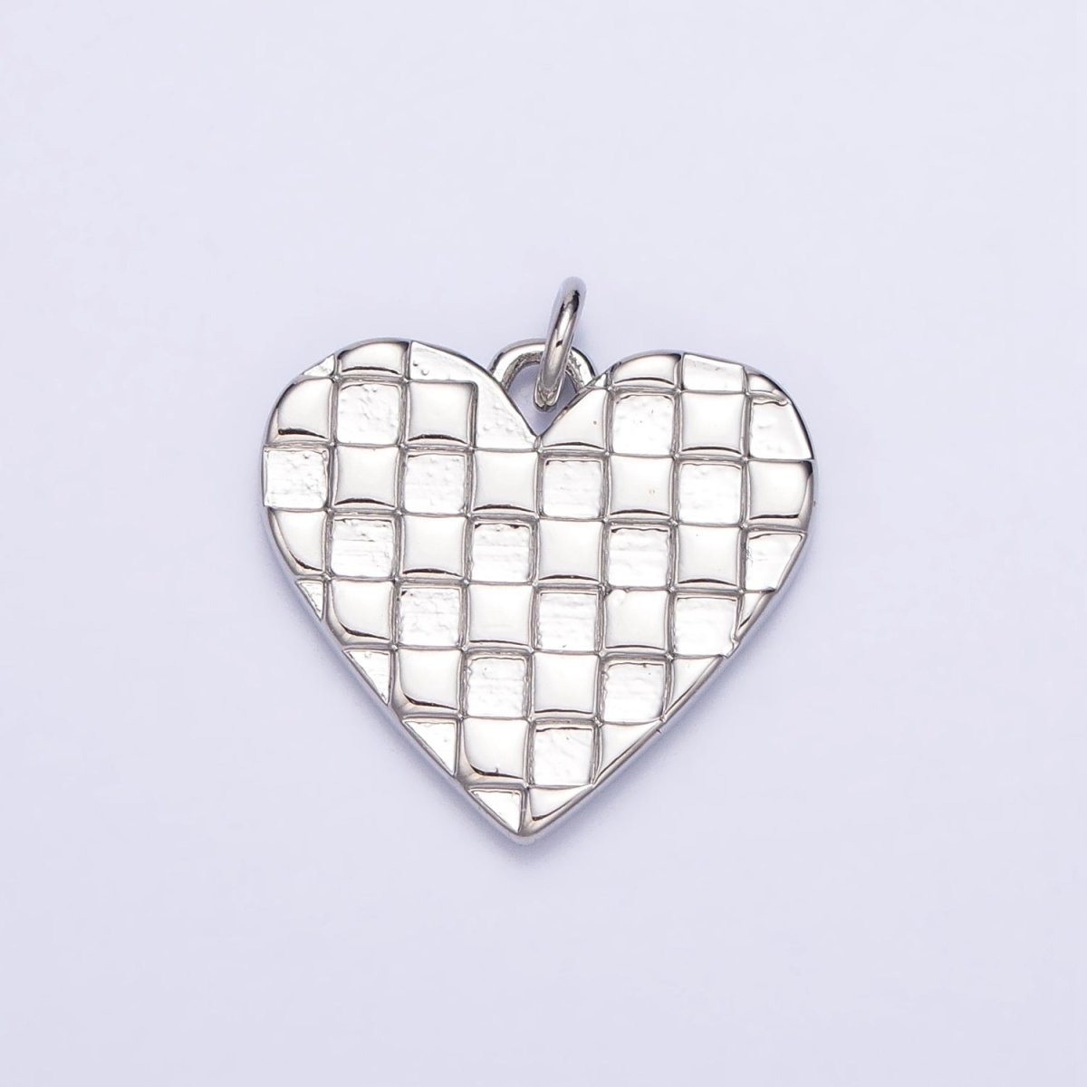 Mini Gold Filled Heart Pendant, Checker Heart Charm Love Pendant N-296 AC-399 - DLUXCA