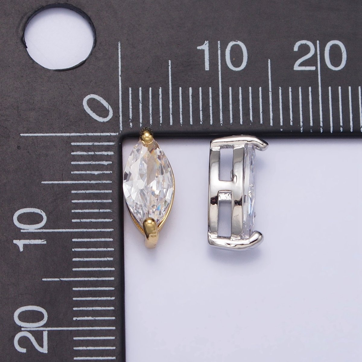 Mini Gold Filled Marquise Bead Spacer Connector 11.6 x 5.1mm for Bracelet Necklace B-816 B-817 - DLUXCA