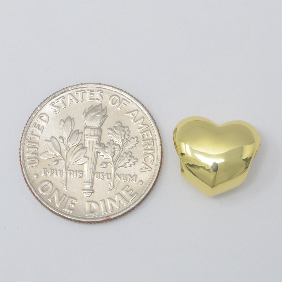 Mini Gold Heart Beads, Plain Gold Filled Love Valentine Couple Heart Accessories Making Beads B-573 - DLUXCA