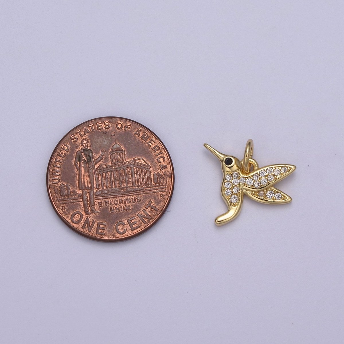 Mini gold Hummingbird pendant 14k gold Filled Bird colibri Charm Friend Minimalist Layering Necklaces, Hummingbird Jewelry N-387 - DLUXCA