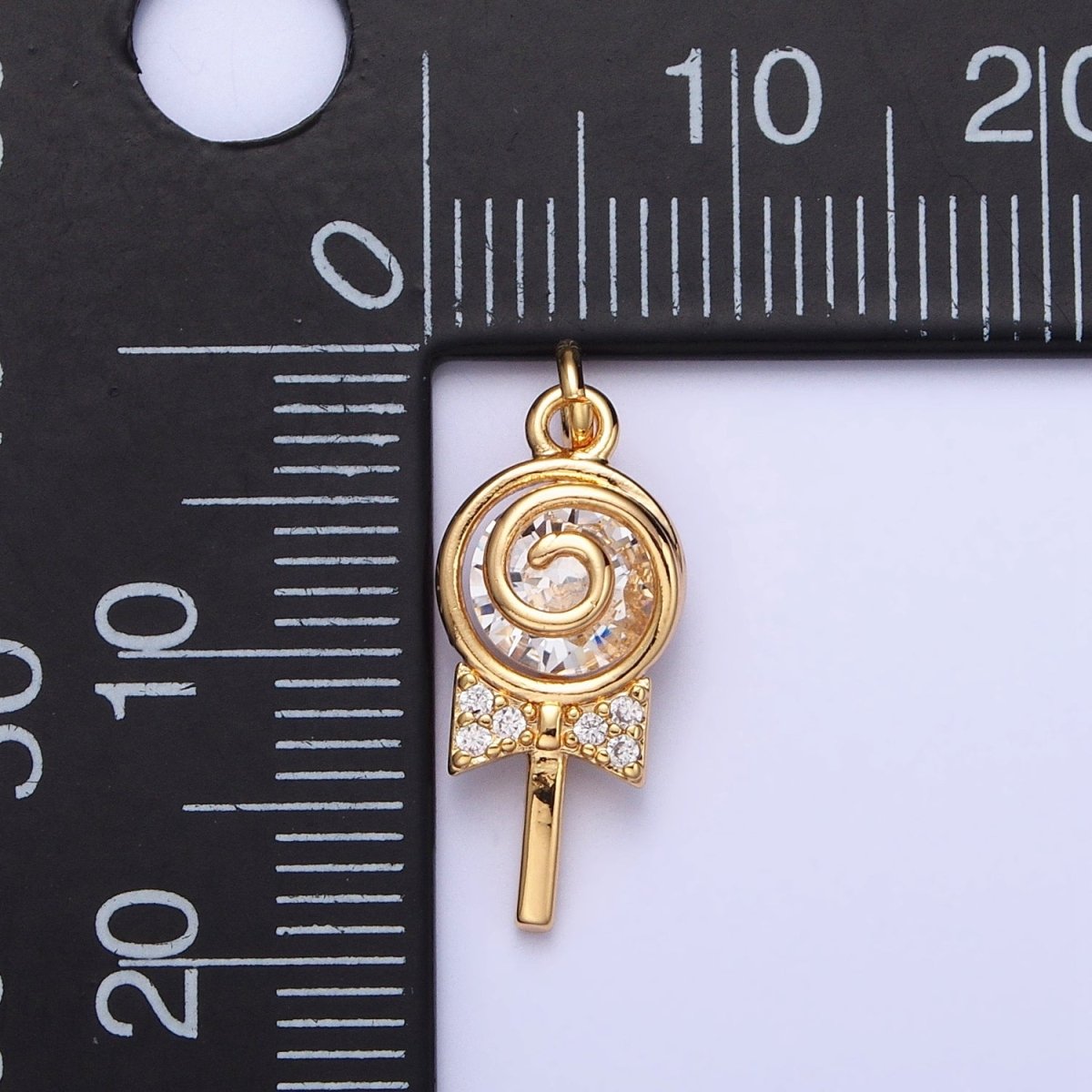 Mini Gold Lollipop Charm Silver Candy Charm Bracelet Charm, Earring Charm, Necklace Charm, Sweety Charm, Lollipop Candy Charm - DLUXCA