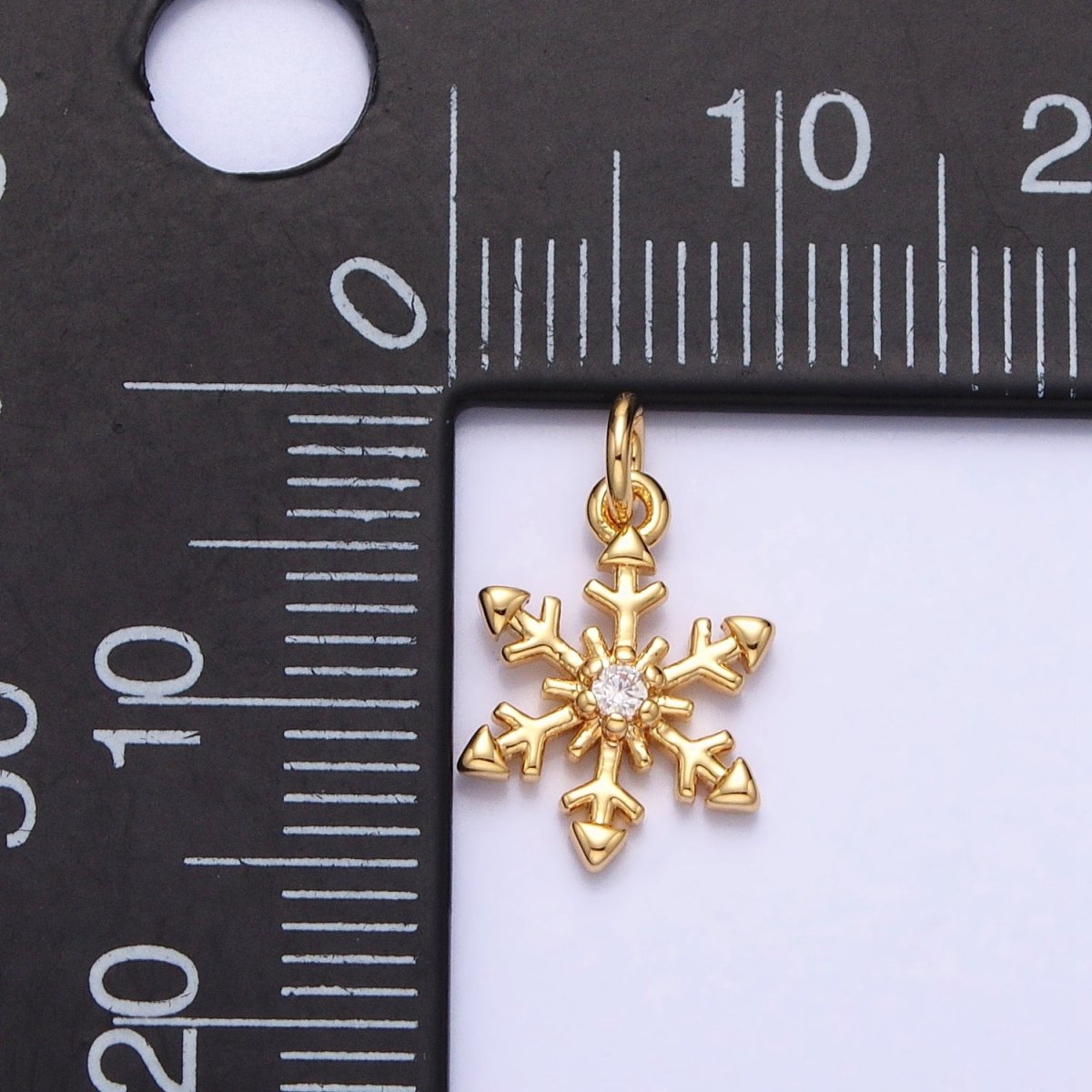 Mini Gold plated Winter Cubic Snow Flake Charm Small Silver Snow Flake Pendant AC721 AC722 - DLUXCA