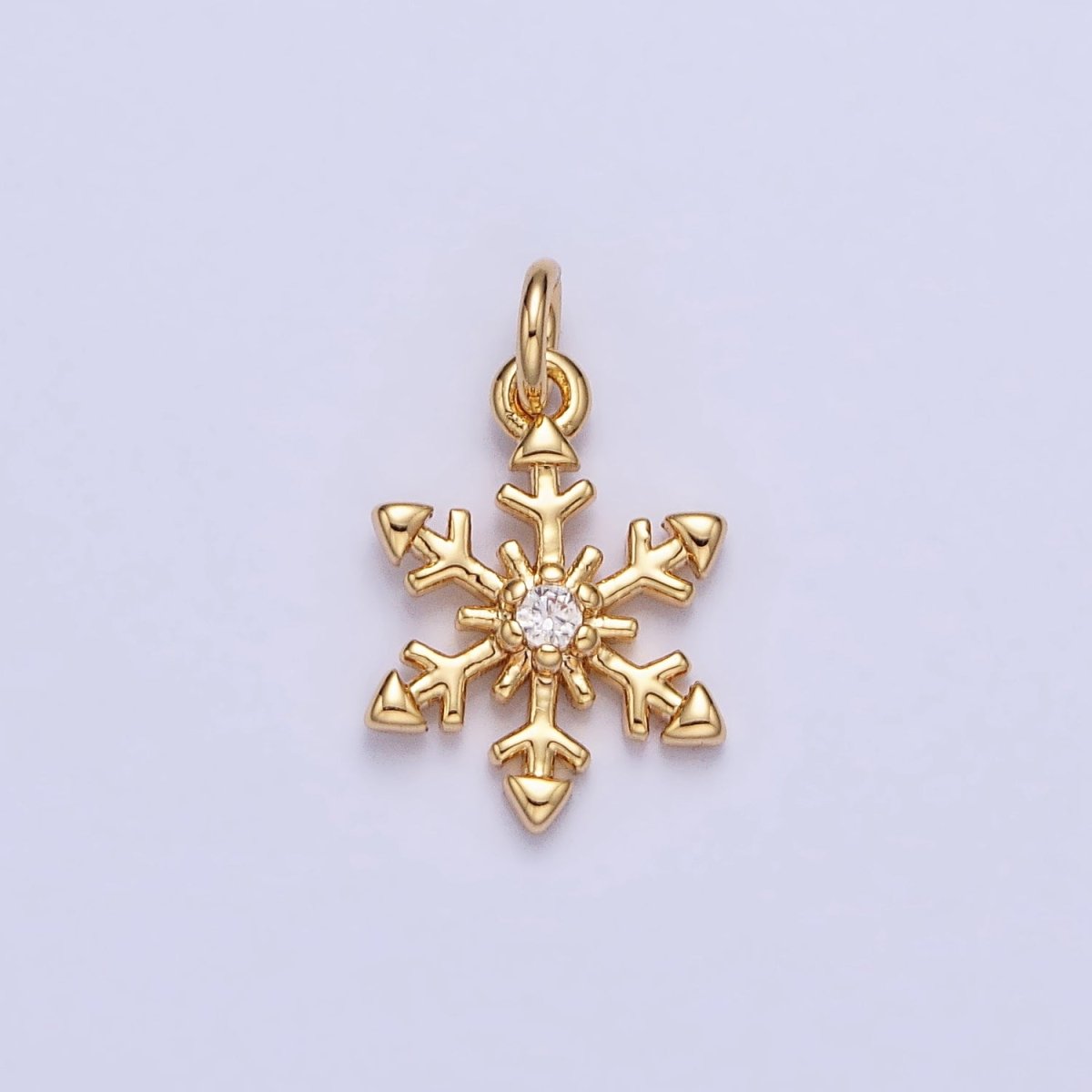 Mini Gold plated Winter Cubic Snow Flake Charm Small Silver Snow Flake Pendant AC721 AC722 - DLUXCA