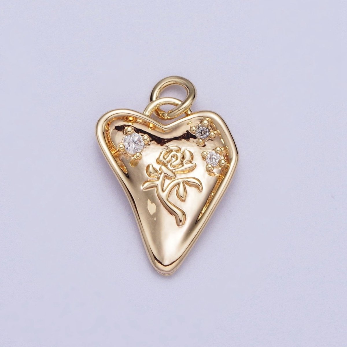 Mini Gold Rose Charm Flower Charm for Jewelry Supply Add on Pendant | A-126 - DLUXCA