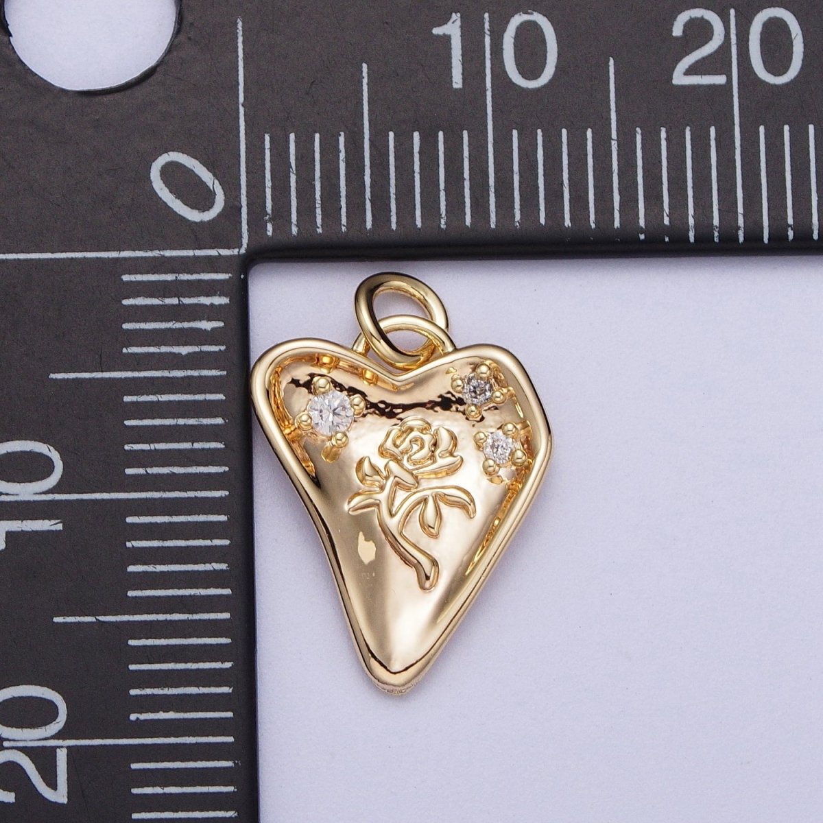 Mini Gold Rose Charm Flower Charm for Jewelry Supply Add on Pendant | A-126 - DLUXCA