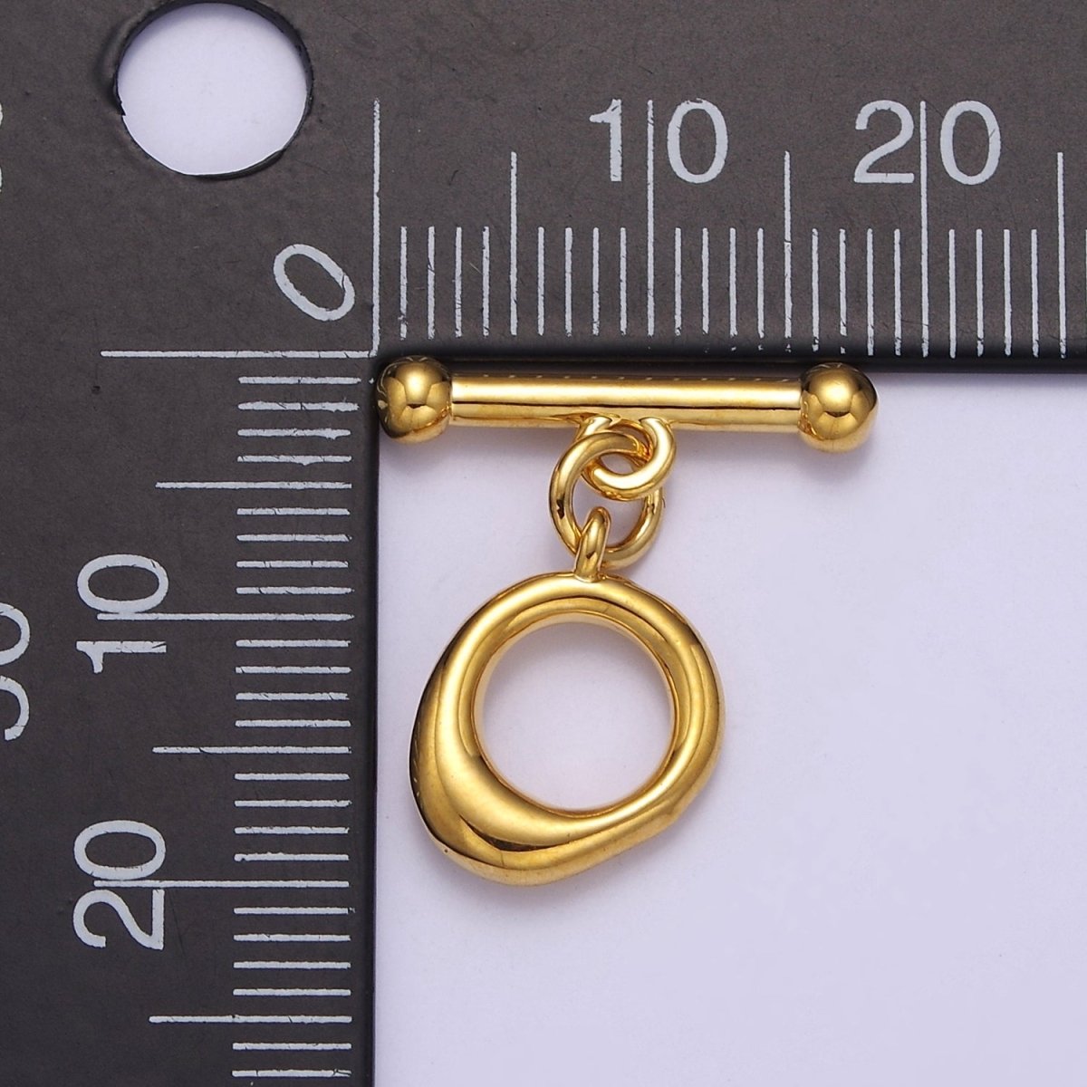 Mini Gold Round Toggle Clasp, Bracelet Necklace Jewelry Clasps, 24K Gold Filled OT Clasp L-705 L-706 L-707 - DLUXCA