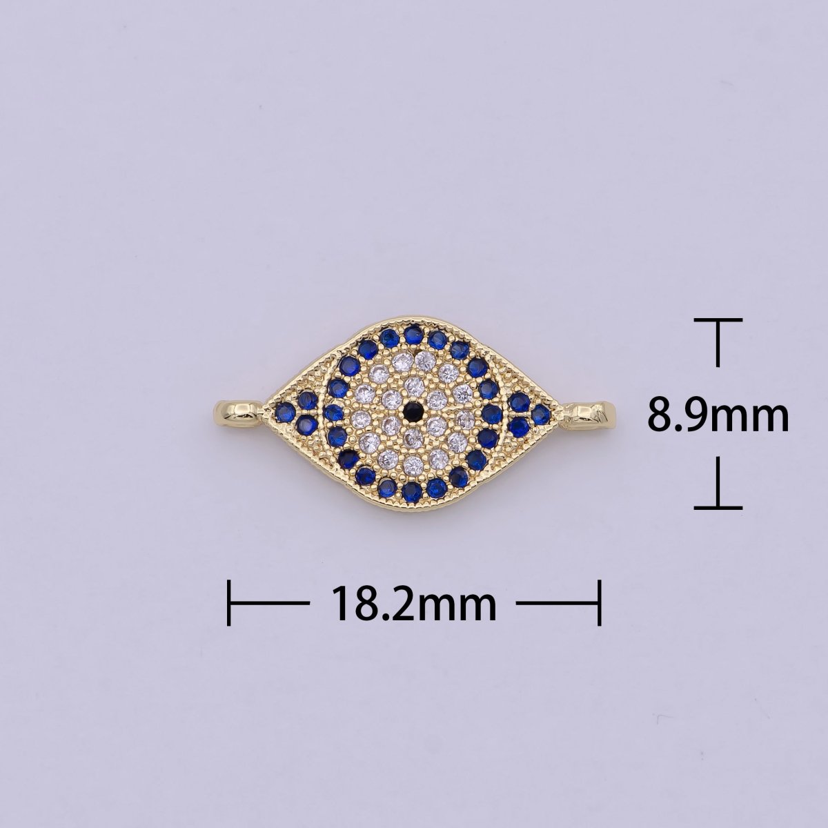 Mini Gold / Silver Cubic Evil eye Charm Connector for Link connector Bracelet, Necklace Component F-047 F-064 - DLUXCA