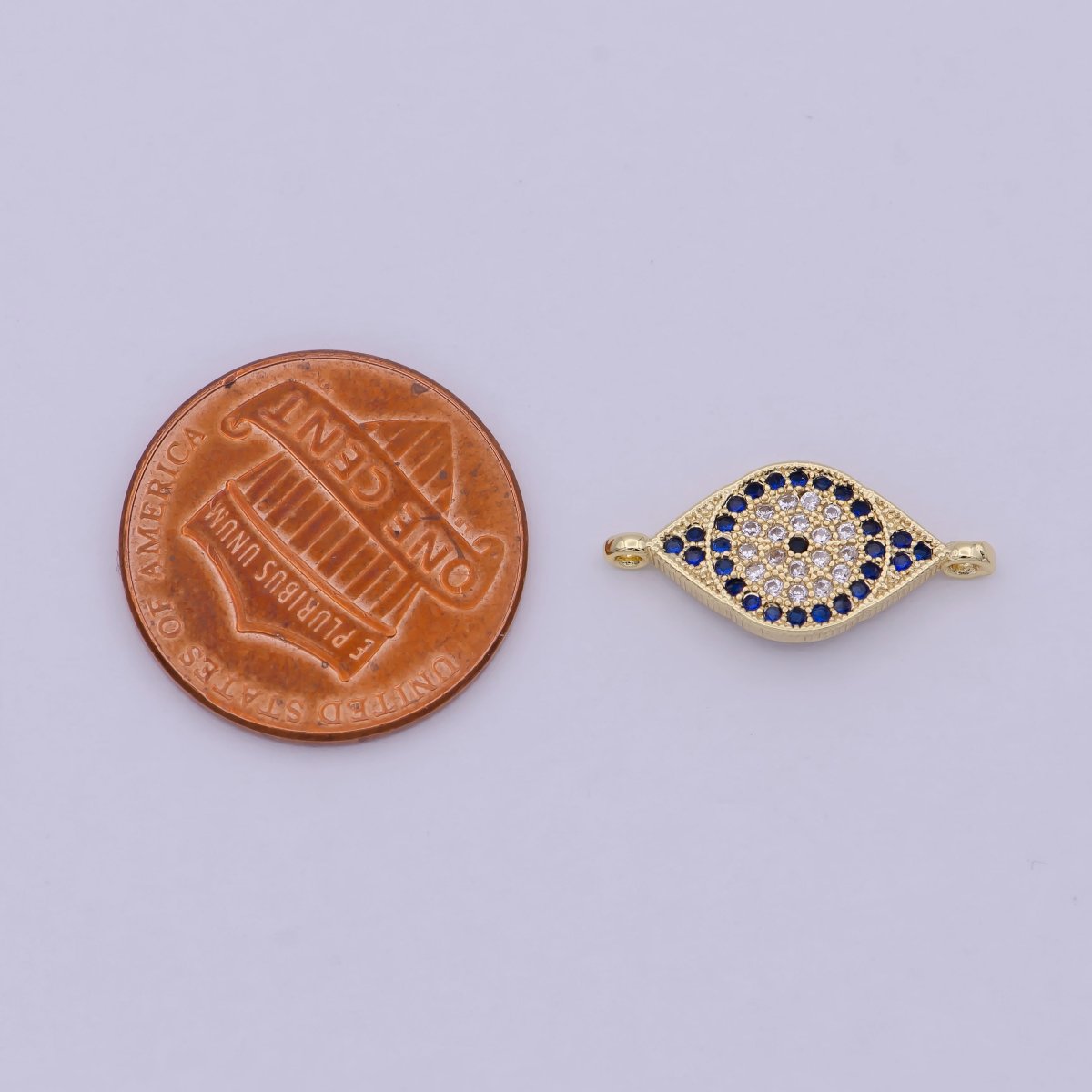 Mini Gold / Silver Cubic Evil eye Charm Connector for Link connector Bracelet, Necklace Component F-047 F-064 - DLUXCA
