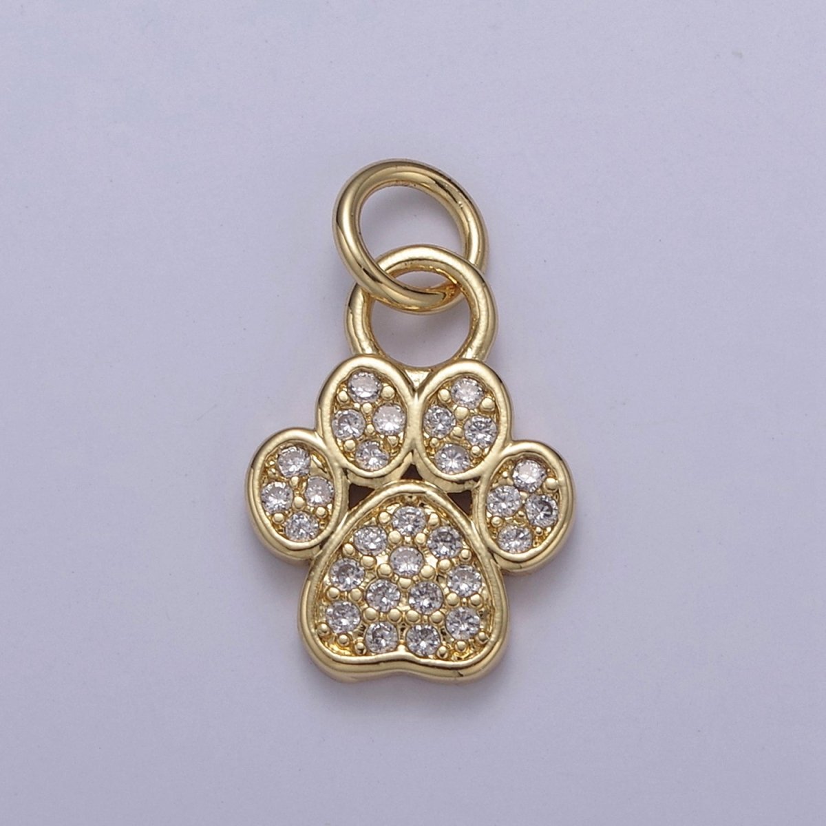 Mini Gold Silver Dog Cat Bear Paw Print Charms for Bracelet Necklace Earring CZ Charm Jewelry Making Supply N-683 N-684 - DLUXCA