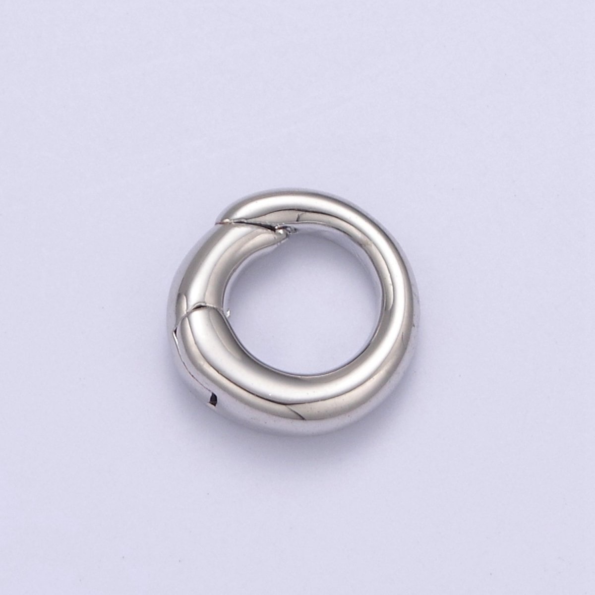 Mini Gold Silver Spring Gate Ring 10mm Round Circle Ring, Round Clasp, Push Clip Clasp, Spring Gate for Jewelry Making L-656 L-657 - DLUXCA