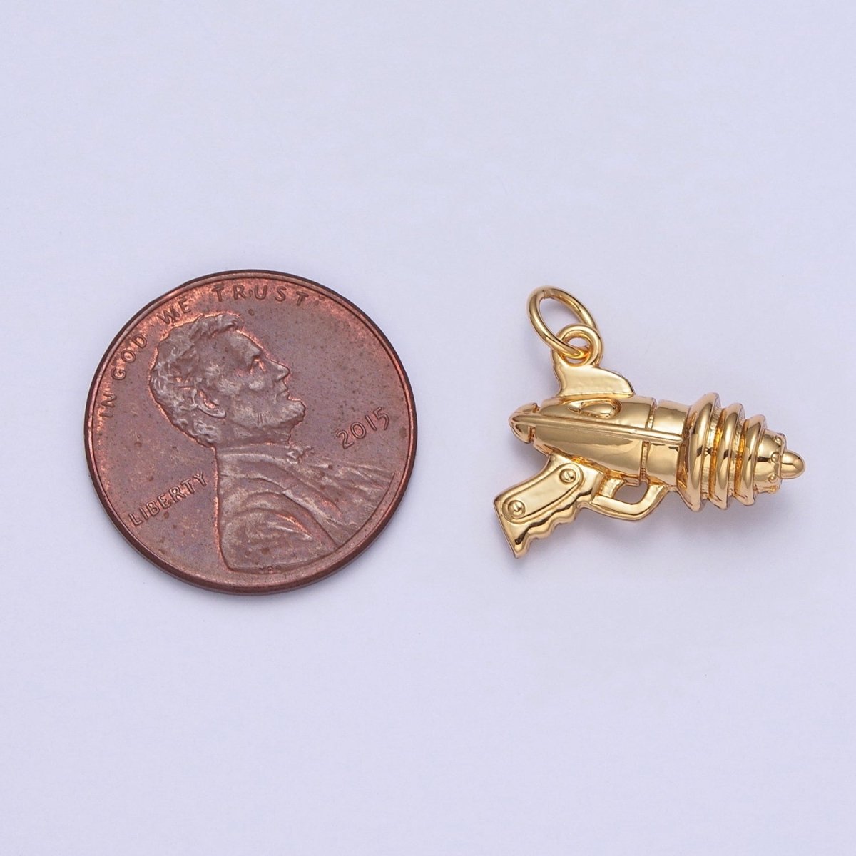 Mini Gold Space Gun Blaster Charm | X-144 - DLUXCA