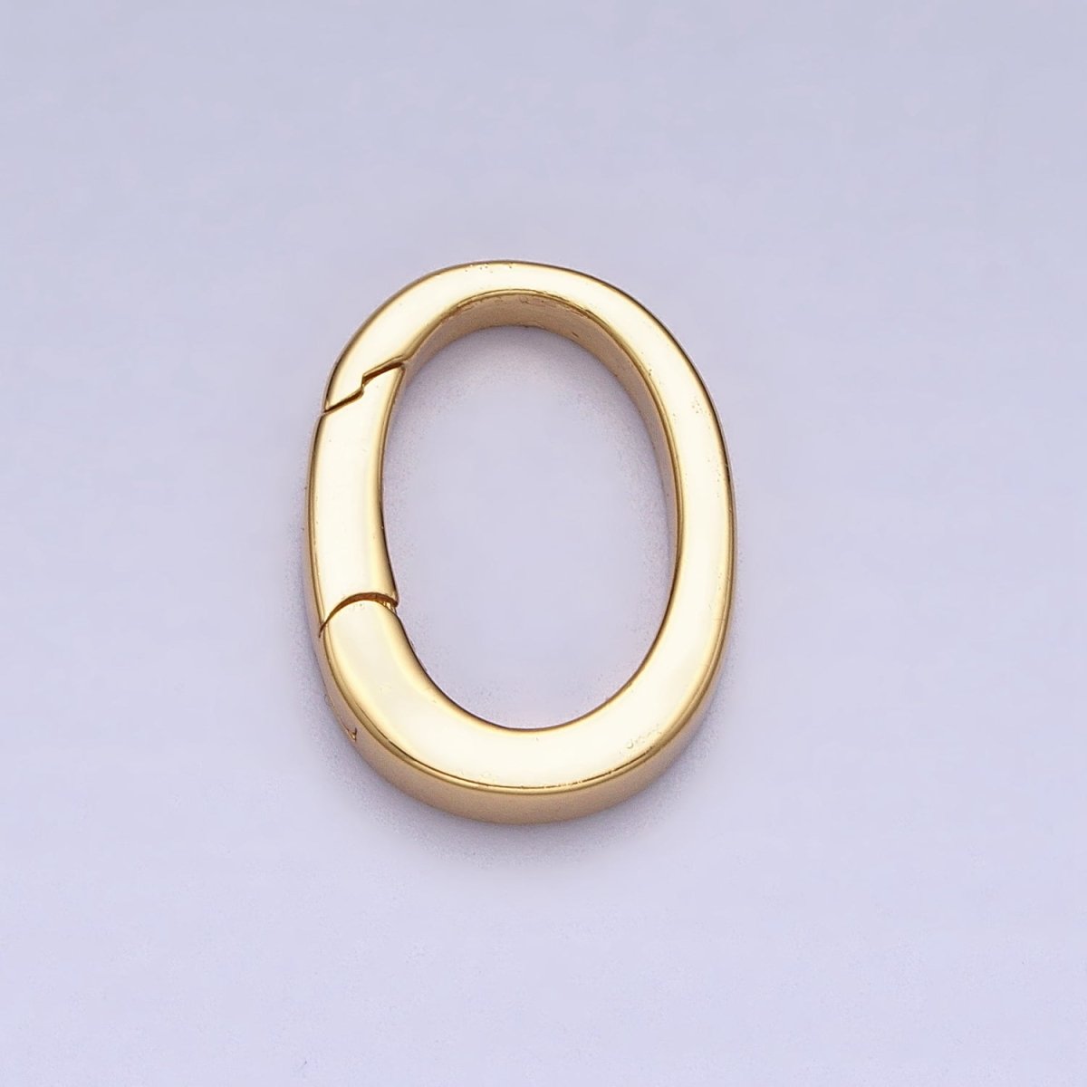 Mini Gold Spring Gate Ring, Push Gate ring 13.4 x 17.5mm Oval Ring Charm Holder Gold Clasp for Jewelry Clasp Z-305 Z-306 - DLUXCA