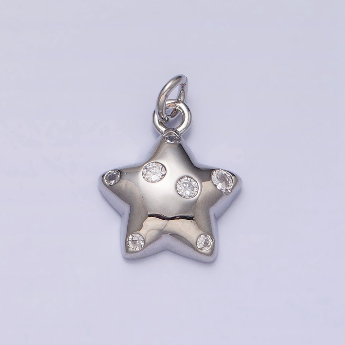 Mini Gold Star Charm with CZ Stone Dots Bubble Celestial Jewelry Pendant AC514 AC515 - DLUXCA