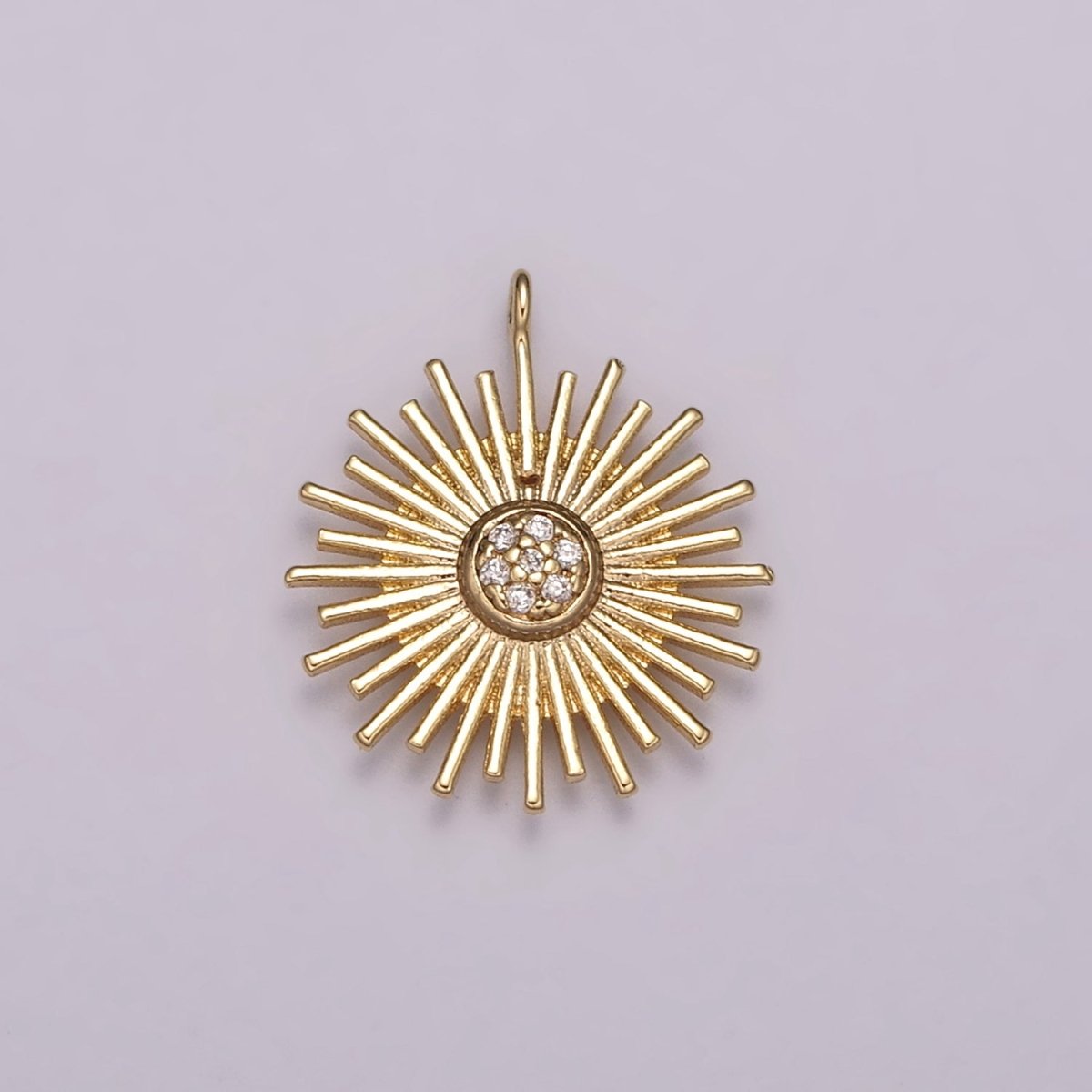 Mini Gold Sun Burst Charm Sun Rays Celestial Charm for Necklace Earring Bracelet Component E-624 - DLUXCA