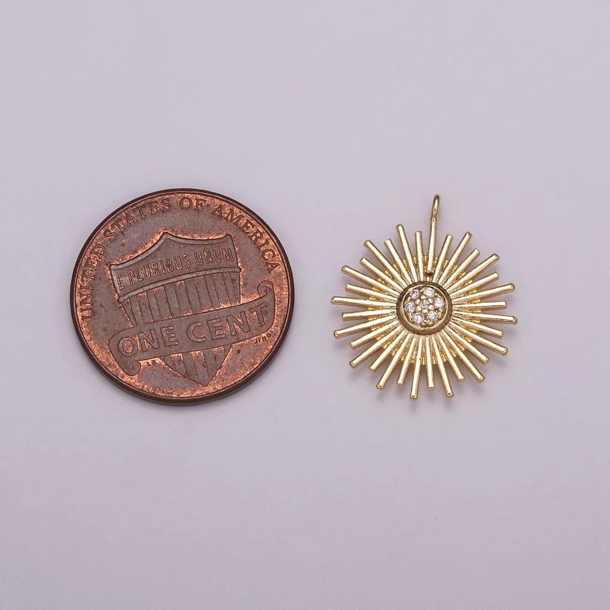 Mini Gold Sun Burst Charm Sun Rays Celestial Charm for Necklace Earring Bracelet Component E-624 - DLUXCA