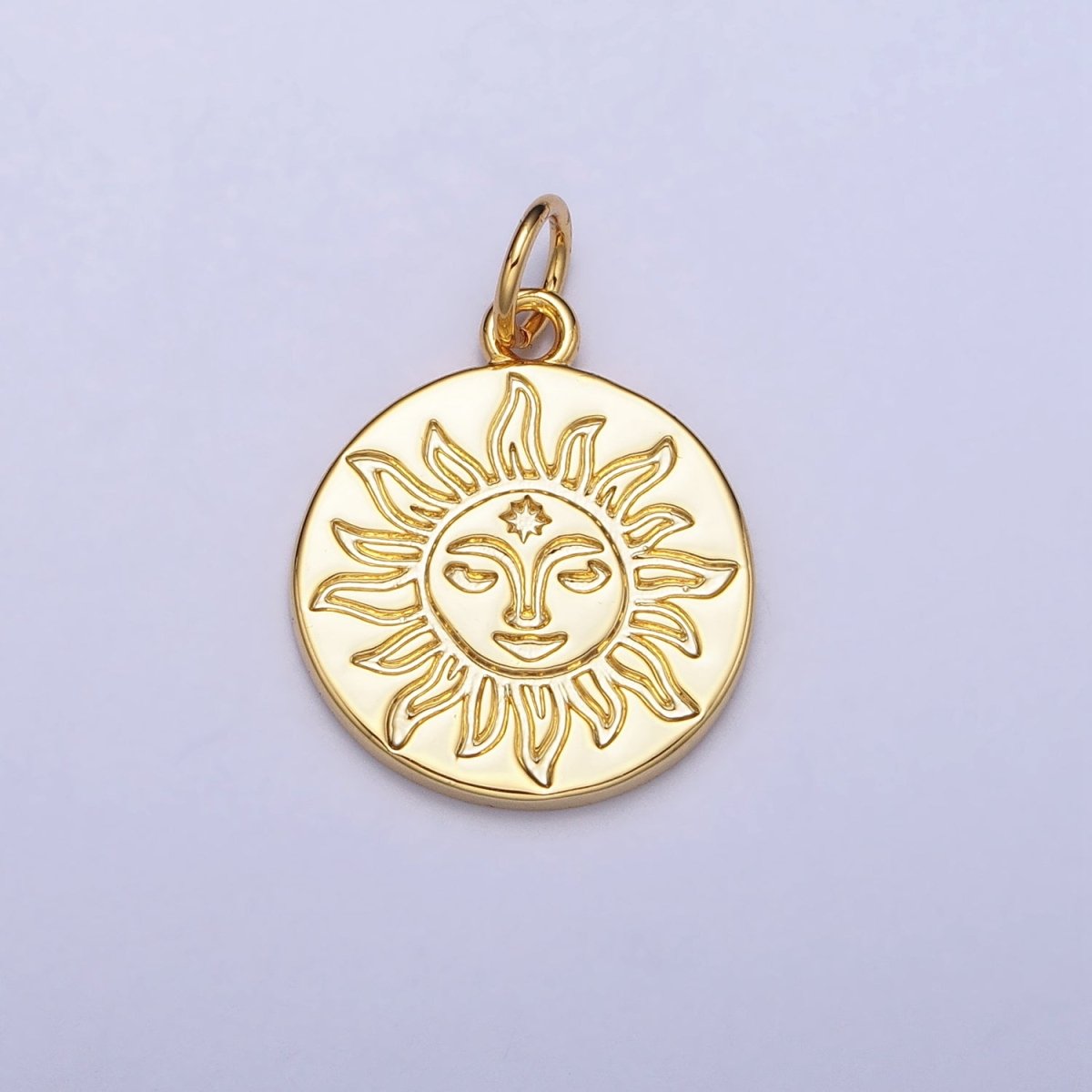 Mini Gold Sun Charm Boho Bohemian Inspired Silver Coin Celestial Jewelry AC-658 AC-659 - DLUXCA