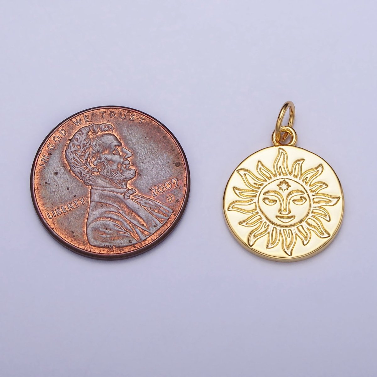 Mini Gold Sun Charm Boho Bohemian Inspired Silver Coin Celestial Jewelry AC-658 AC-659 - DLUXCA