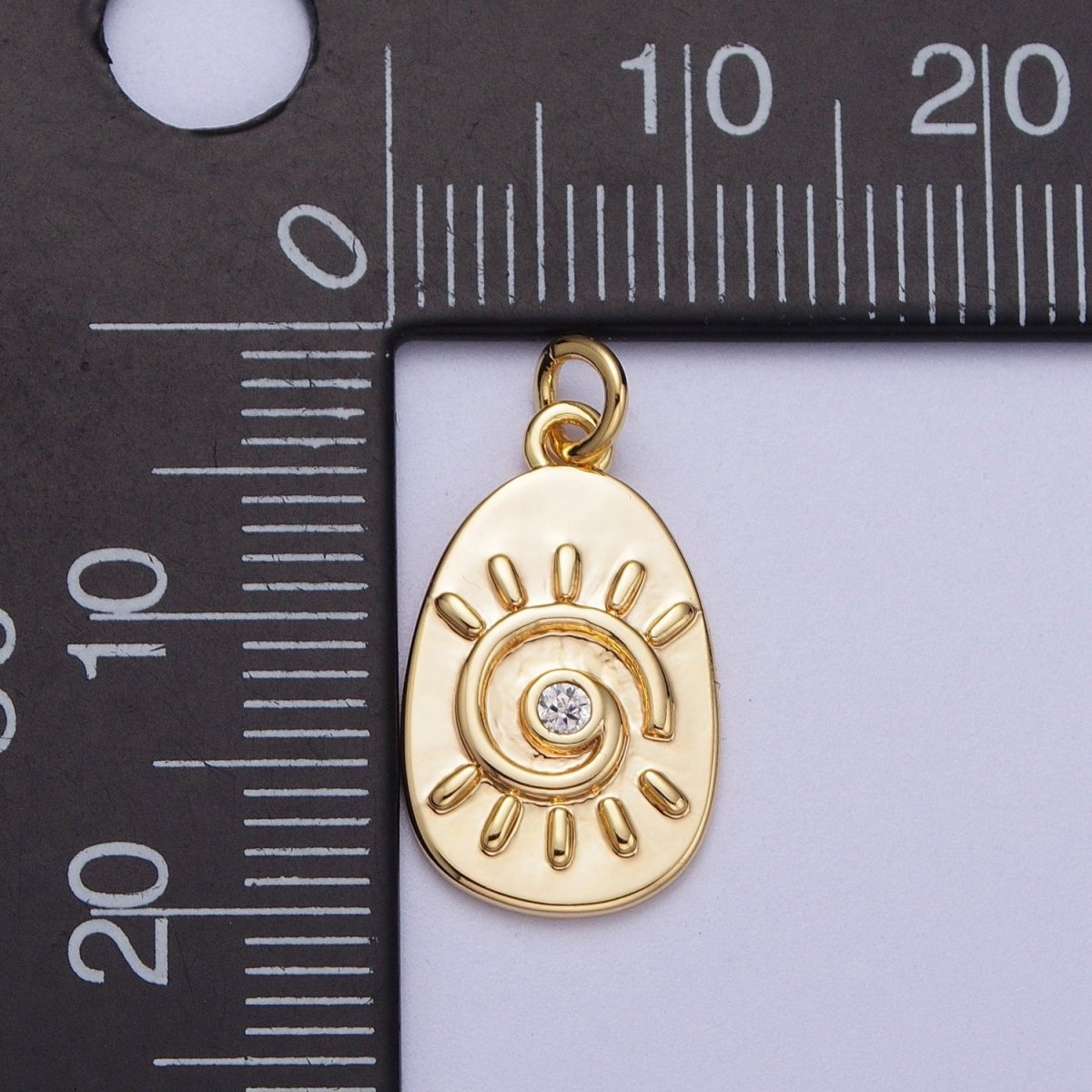 Mini Gold Sun Charm Tear Drop Bohemian Inspired Jewelry Add on Pendant | A-056 - DLUXCA