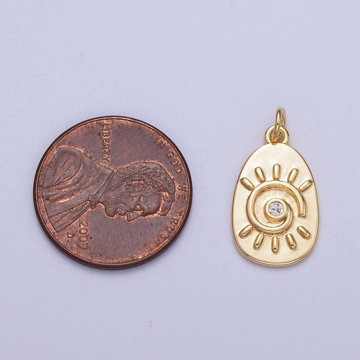 Mini Gold Sun Charm Tear Drop Bohemian Inspired Jewelry Add on Pendant | A-056 - DLUXCA