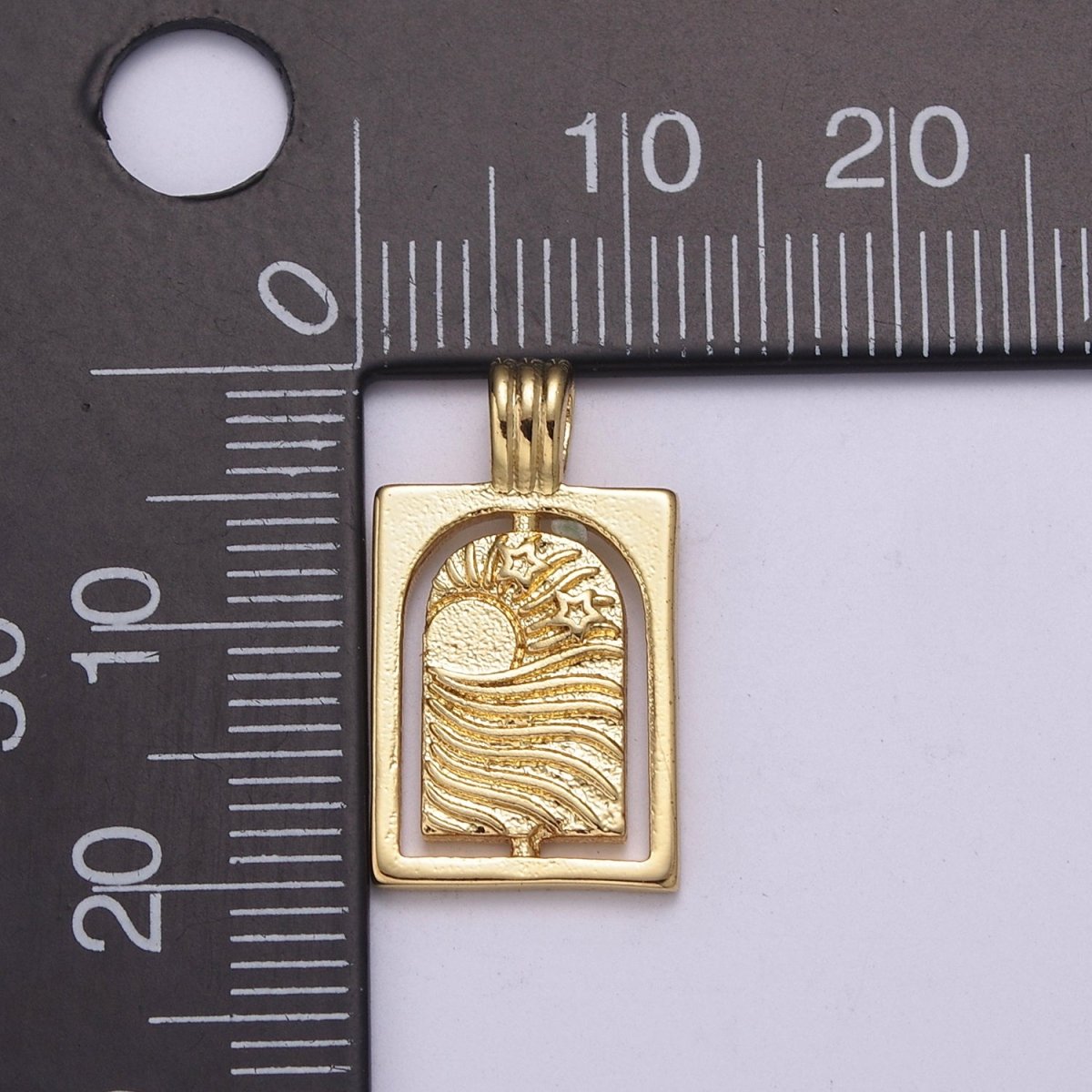 Mini Gold Tag Charm Sun Star Charm for Necklace Charm Pendant N-521 - DLUXCA