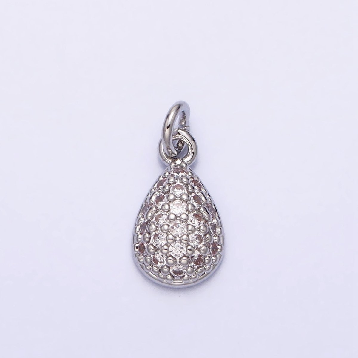 Mini Gold Tear Drop Charm with CZ Stone Teardrop Geometric Cubic Zirconia Pendant AC478 AC479 - DLUXCA