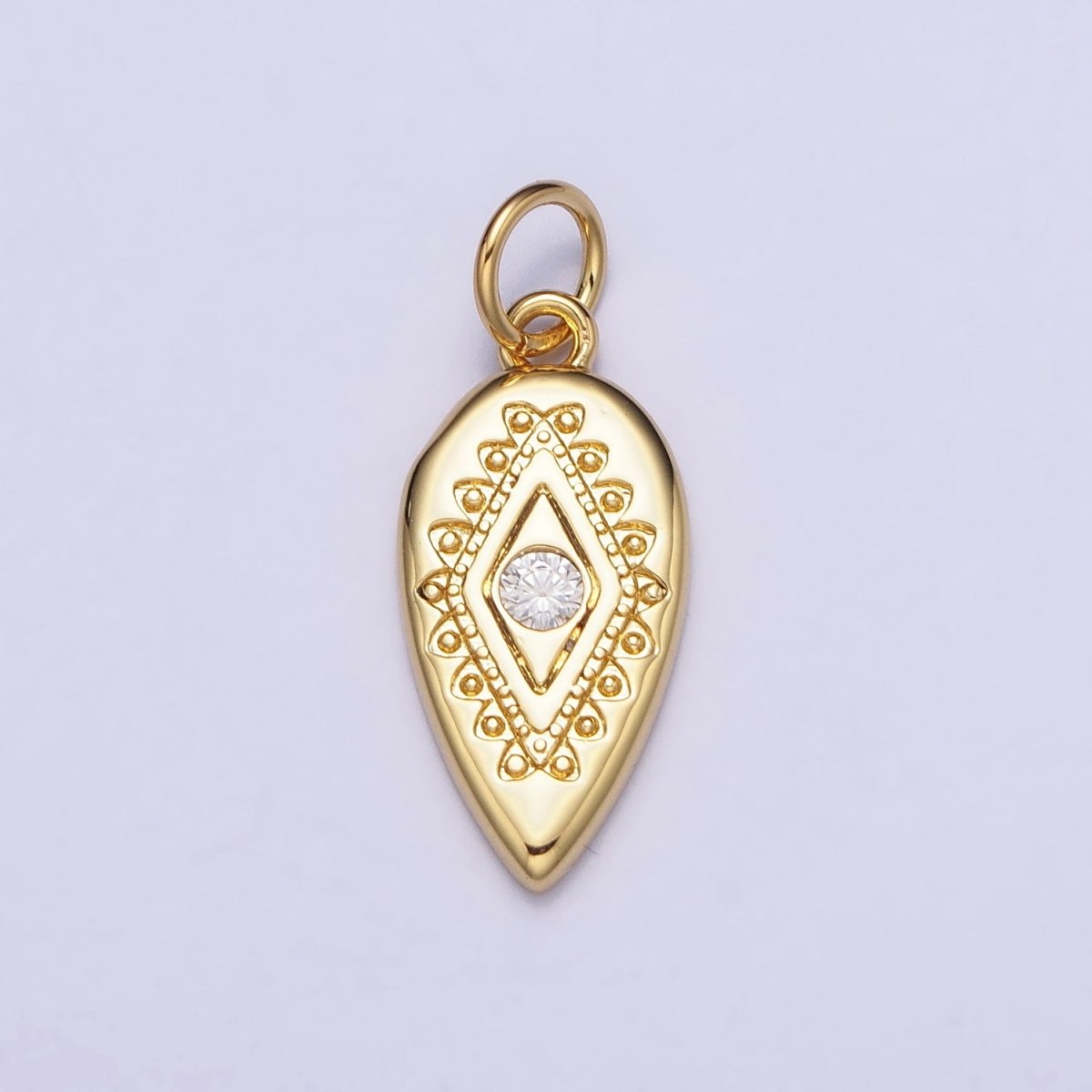 Mini Gold Tear Drop Evil Eye with Micro Pave cz Crystal Gold Charm | AC664 AC665 - DLUXCA