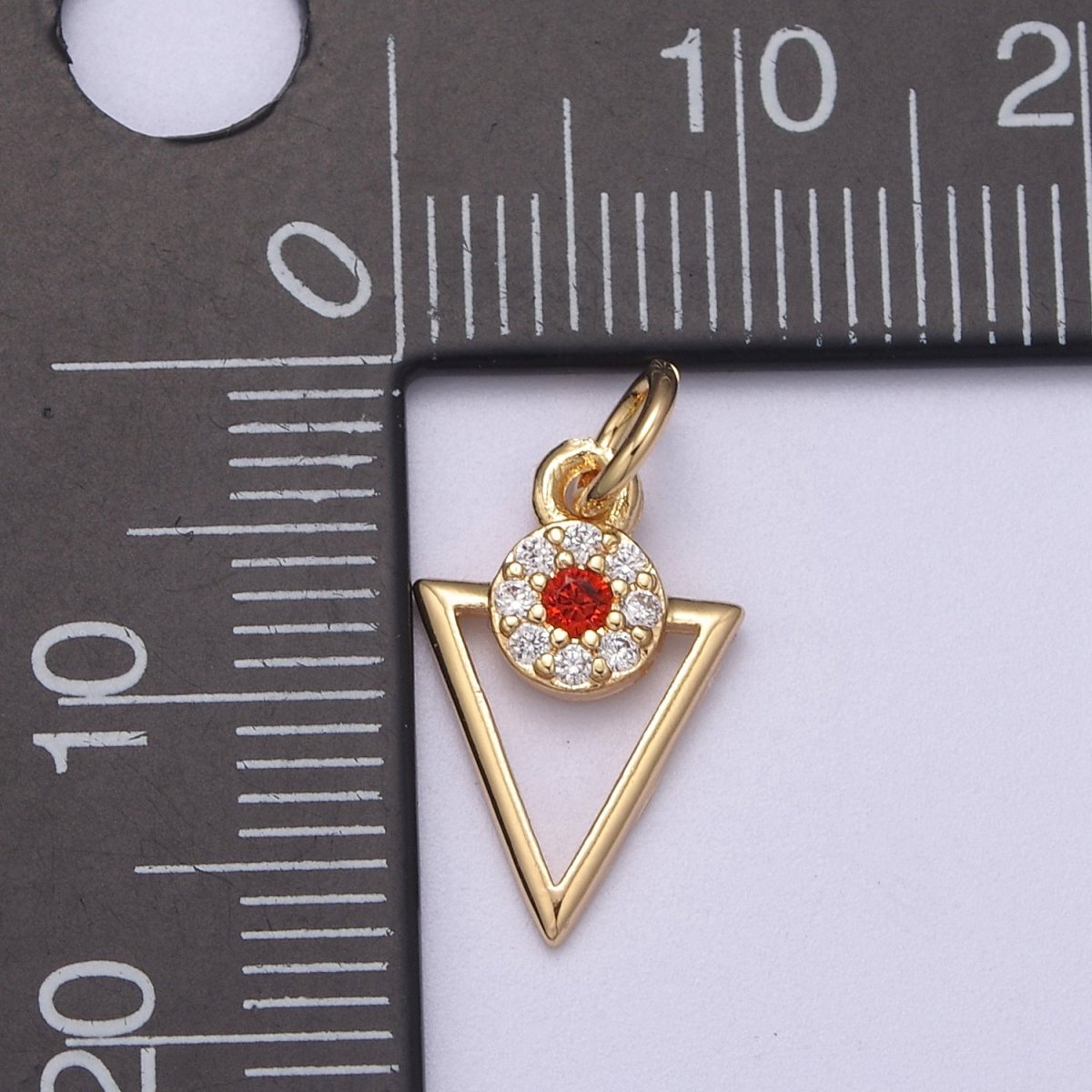 Mini Gold Triangle Charm Geometric Pendant for Add on charm Bracelet Necklace Earring SupplyC-581 - DLUXCA