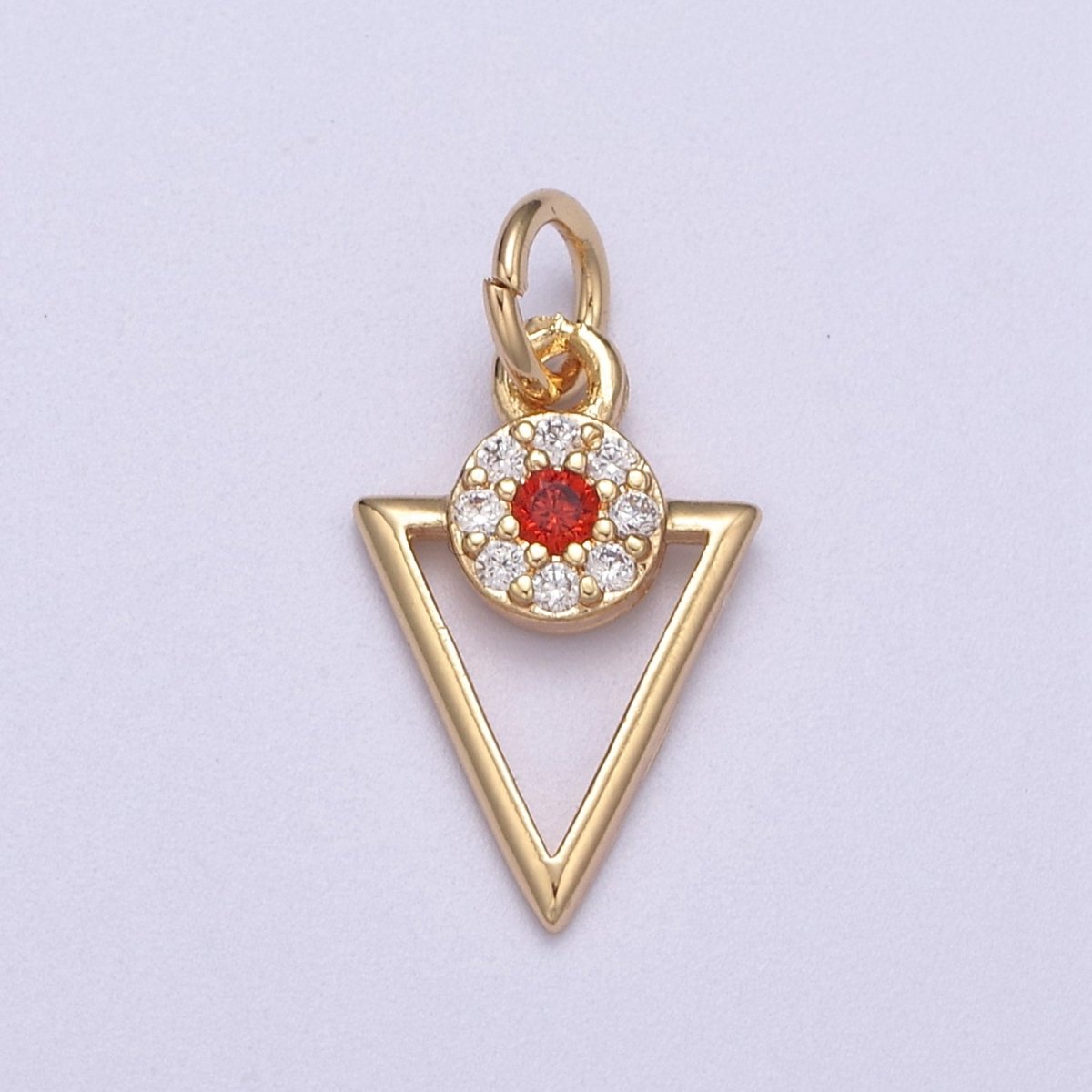 Mini Gold Triangle Charm Geometric Pendant for Add on charm Bracelet Necklace Earring SupplyC-581 - DLUXCA