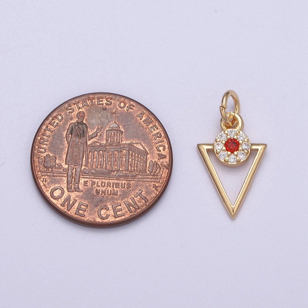 Mini Gold Triangle Charm Geometric Pendant for Add on charm Bracelet Necklace Earring SupplyC-581 - DLUXCA