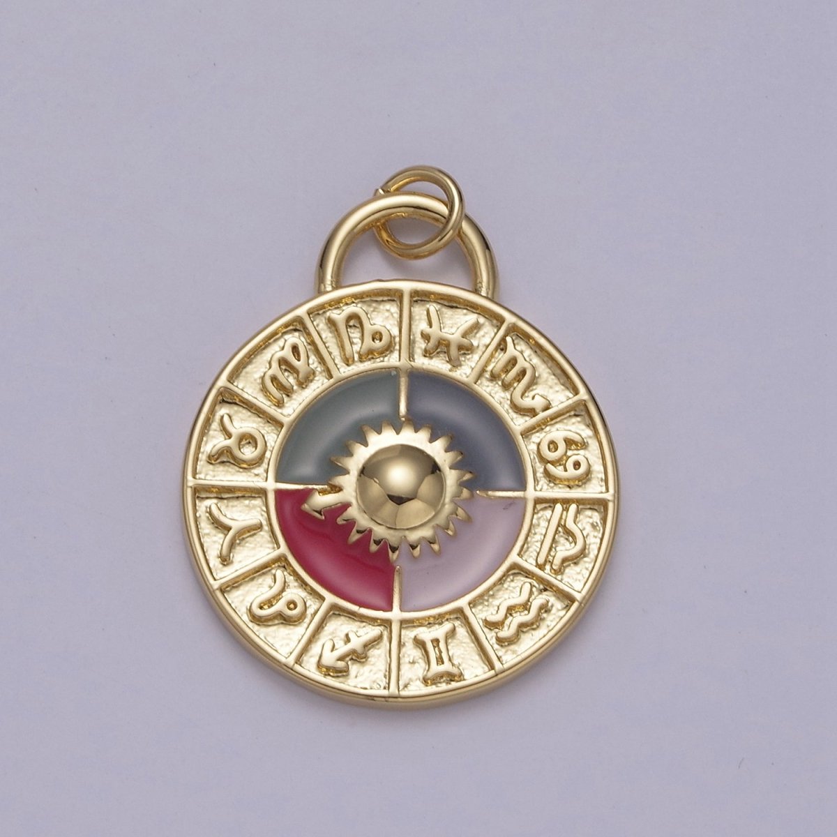 Mini Gold Zodiac Medallion Charm for Add on Charm Bracelet Necklace N-924 - DLUXCA