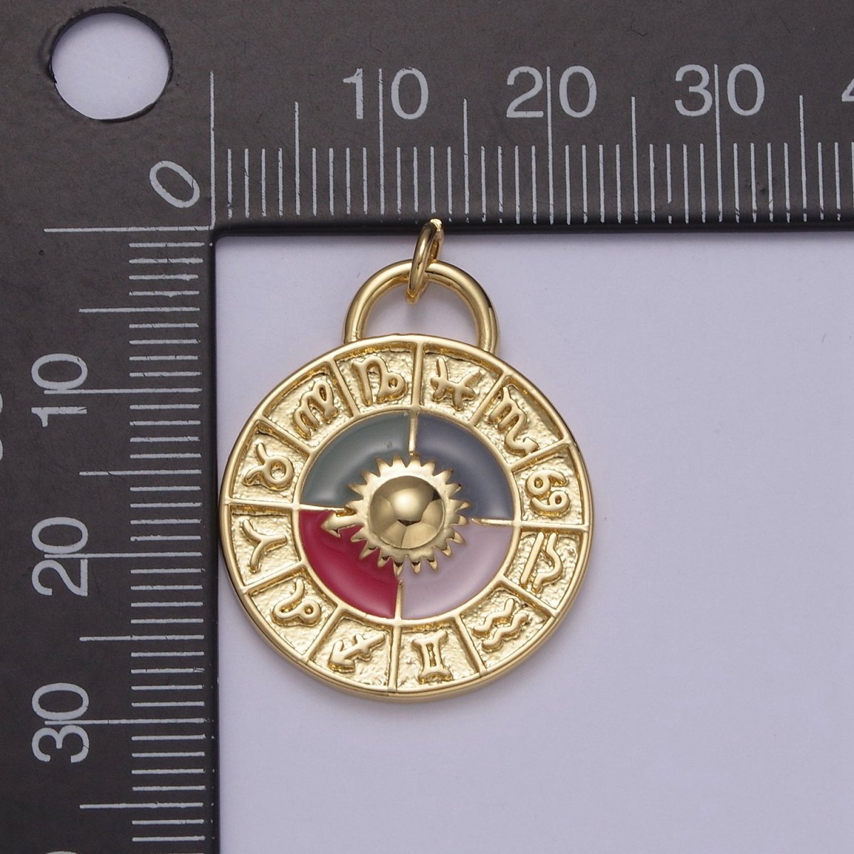 Mini Gold Zodiac Medallion Charm for Add on Charm Bracelet Necklace N-924 - DLUXCA