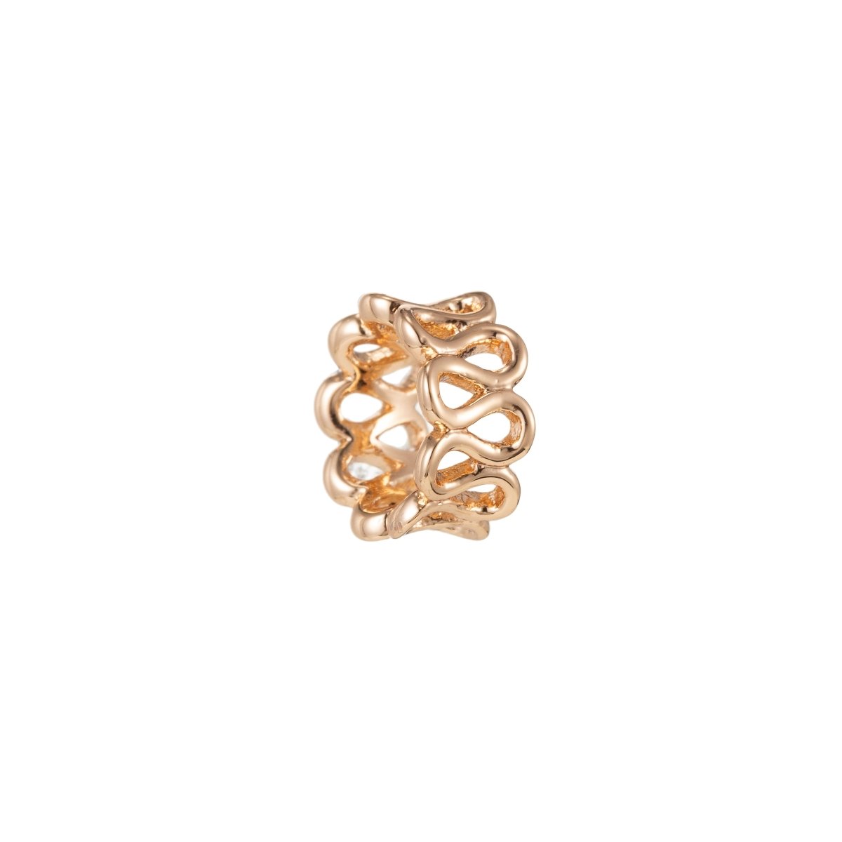 Mini Golden Spiral Beads Ball, Plain Gold Filled Geometric Wheel Jewelry Making Beads B-265 - DLUXCA