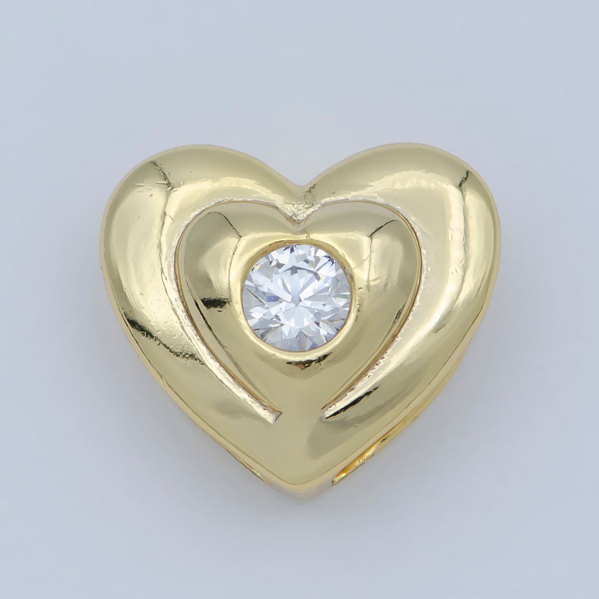 Mini Heart Beads - 10mm Puffy Heart Beautiful 3D Love Jewelry Gold Filled Bead spacer for Bracelet Necklace Supply | B-545 - DLUXCA