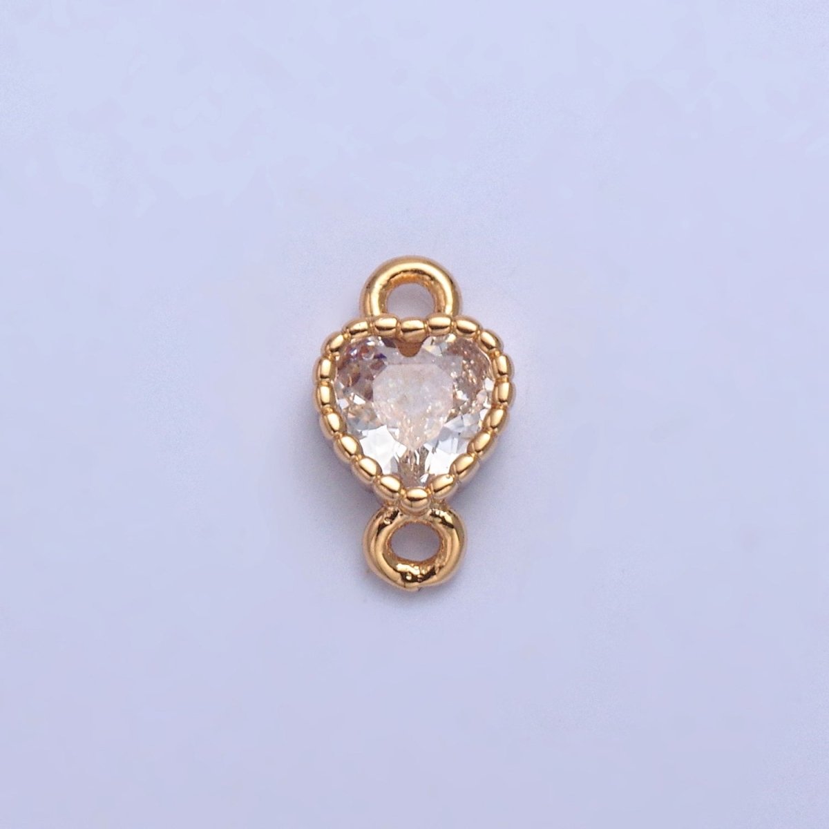Mini Heart Charm Connector 16K Gold Filled link Connector G-925 - DLUXCA