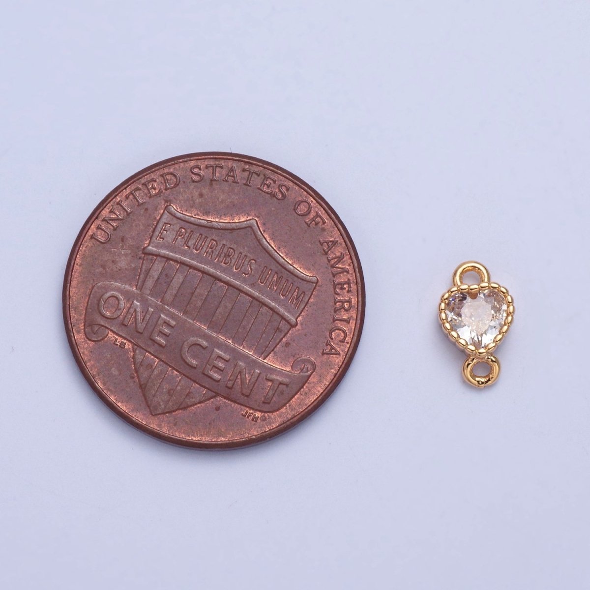 Mini Heart Charm Connector 16K Gold Filled link Connector G-925 - DLUXCA