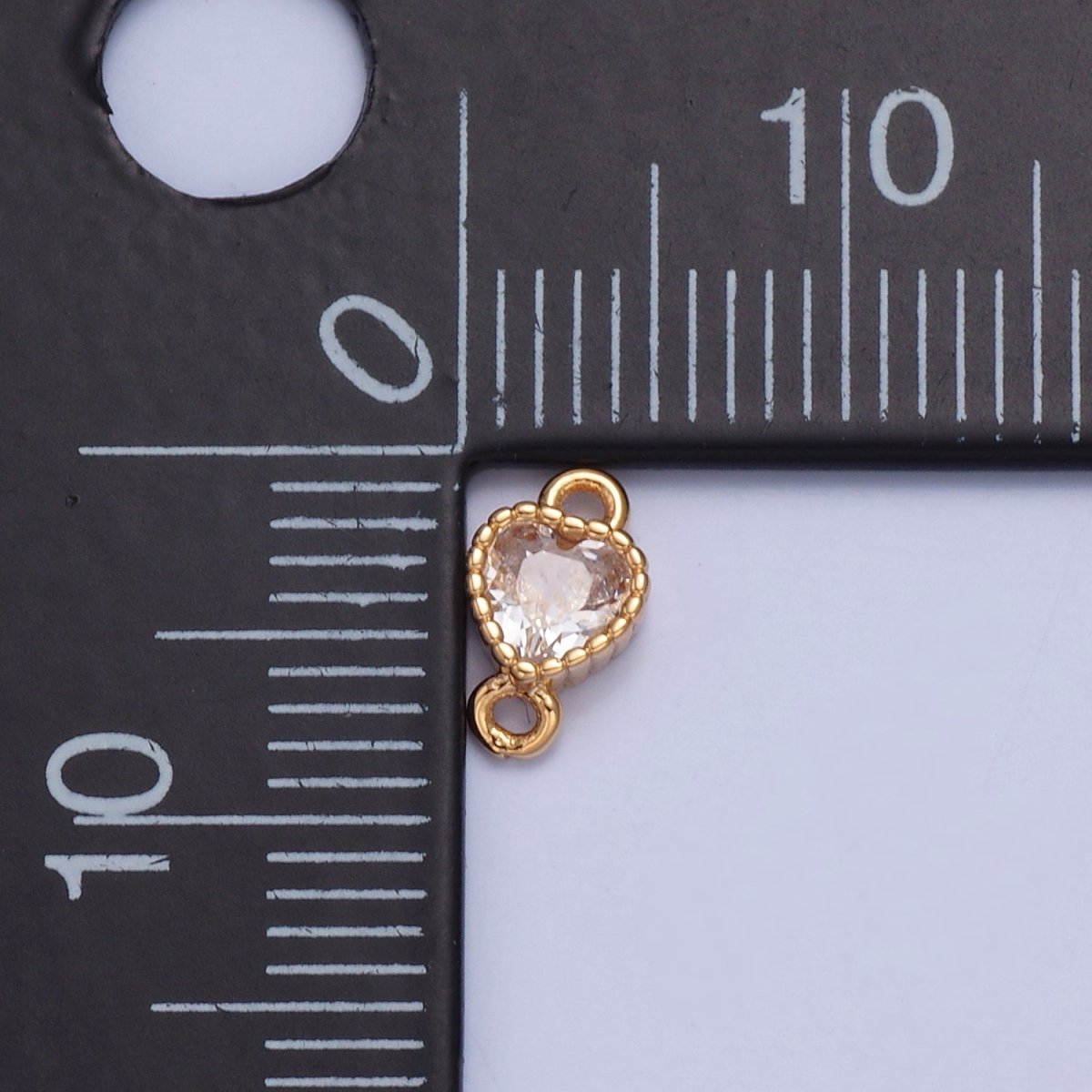 Mini Heart Charm Connector 16K Gold Filled link Connector G-925 - DLUXCA