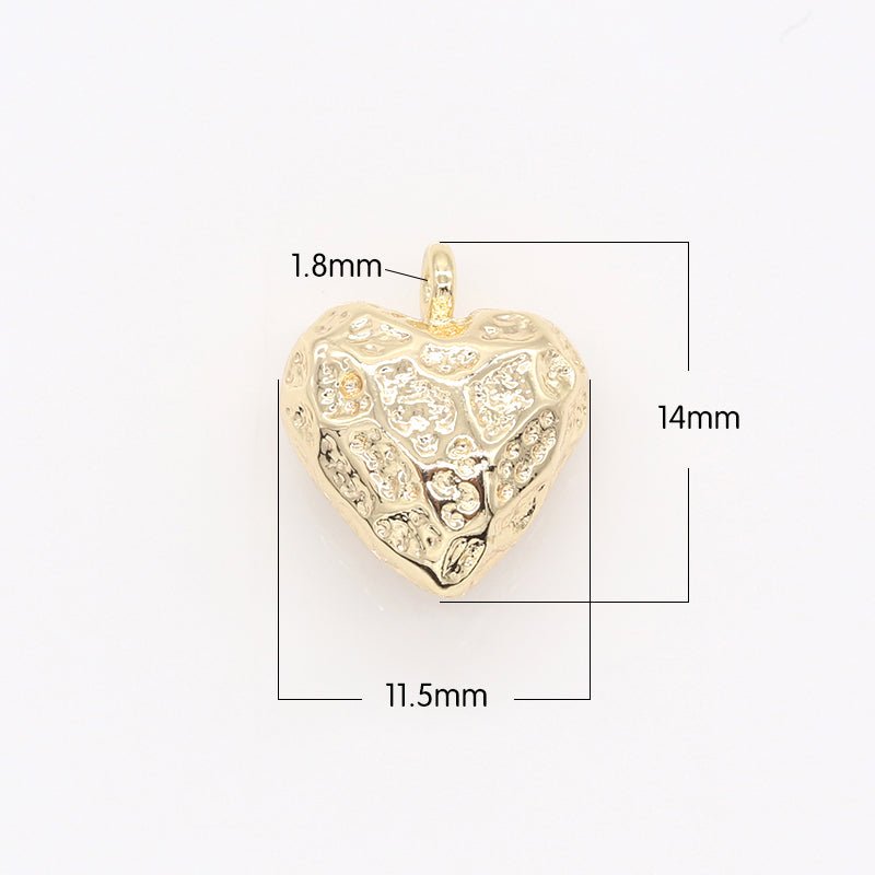 Mini Heart Pendant , Rustic Gold heart Charm add on charm mix charm for bracelet necklace earring Supply GP-162 - DLUXCA