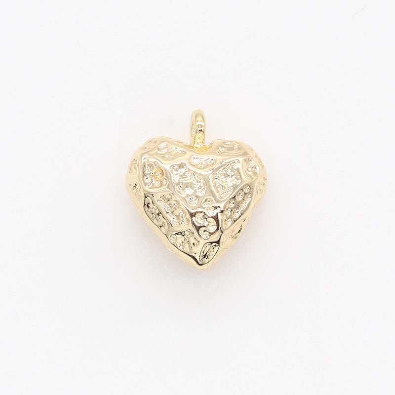 Mini Heart Pendant , Rustic Gold heart Charm add on charm mix charm for bracelet necklace earring Supply GP-162 - DLUXCA