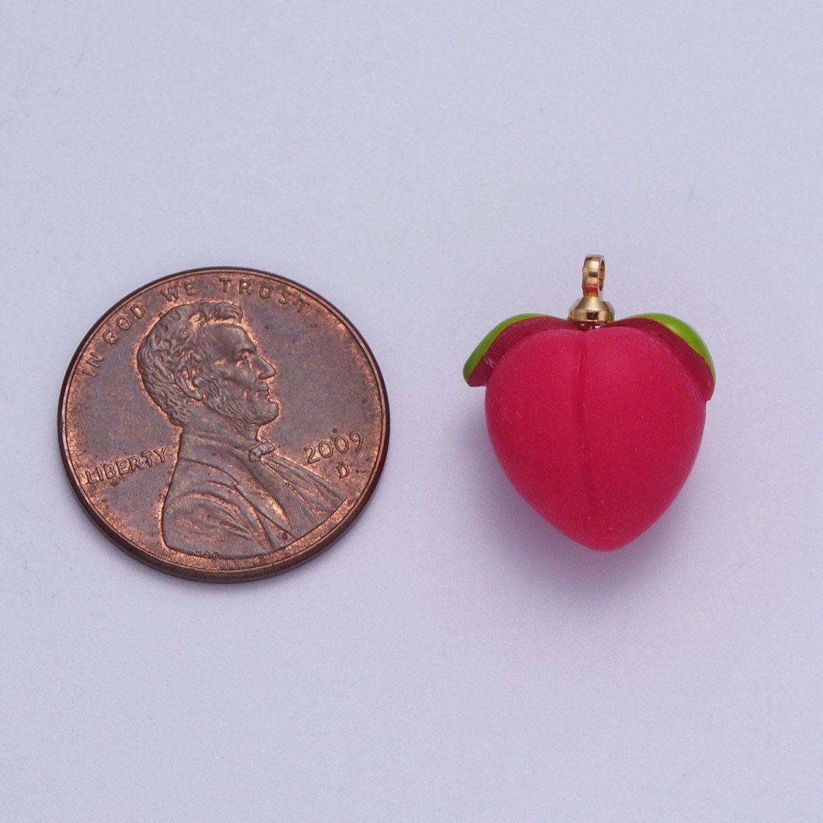 Mini Hot Pink Red Peach Charm For DIY Summer Fruits Jewelry Making | X-750 - DLUXCA