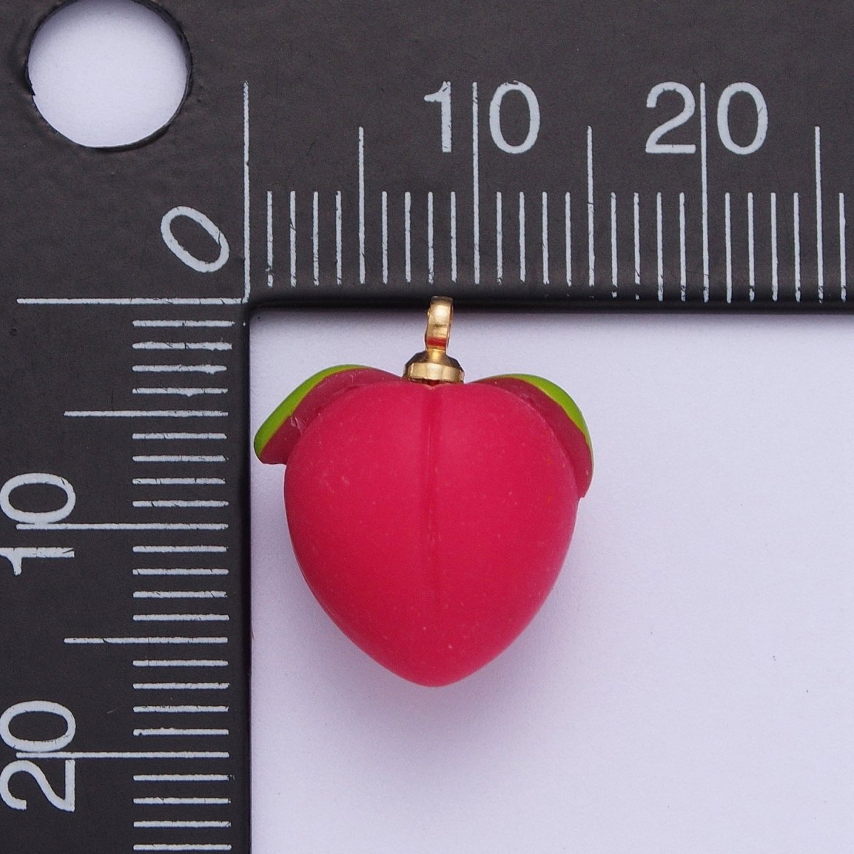 Mini Hot Pink Red Peach Charm For DIY Summer Fruits Jewelry Making | X-750 - DLUXCA