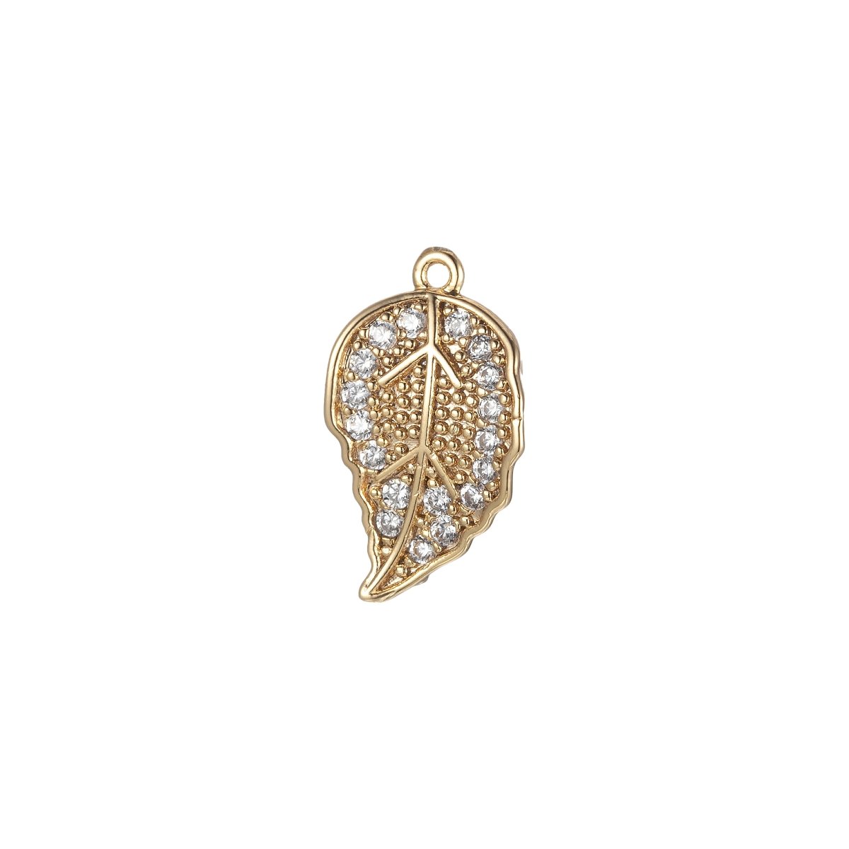 Mini Leaf Charms For Jewelry Making Micro Pave Leaves Shape Gold Tiny Pendants DIY Necklace Earrings Jewelry Accessory, E862 - DLUXCA