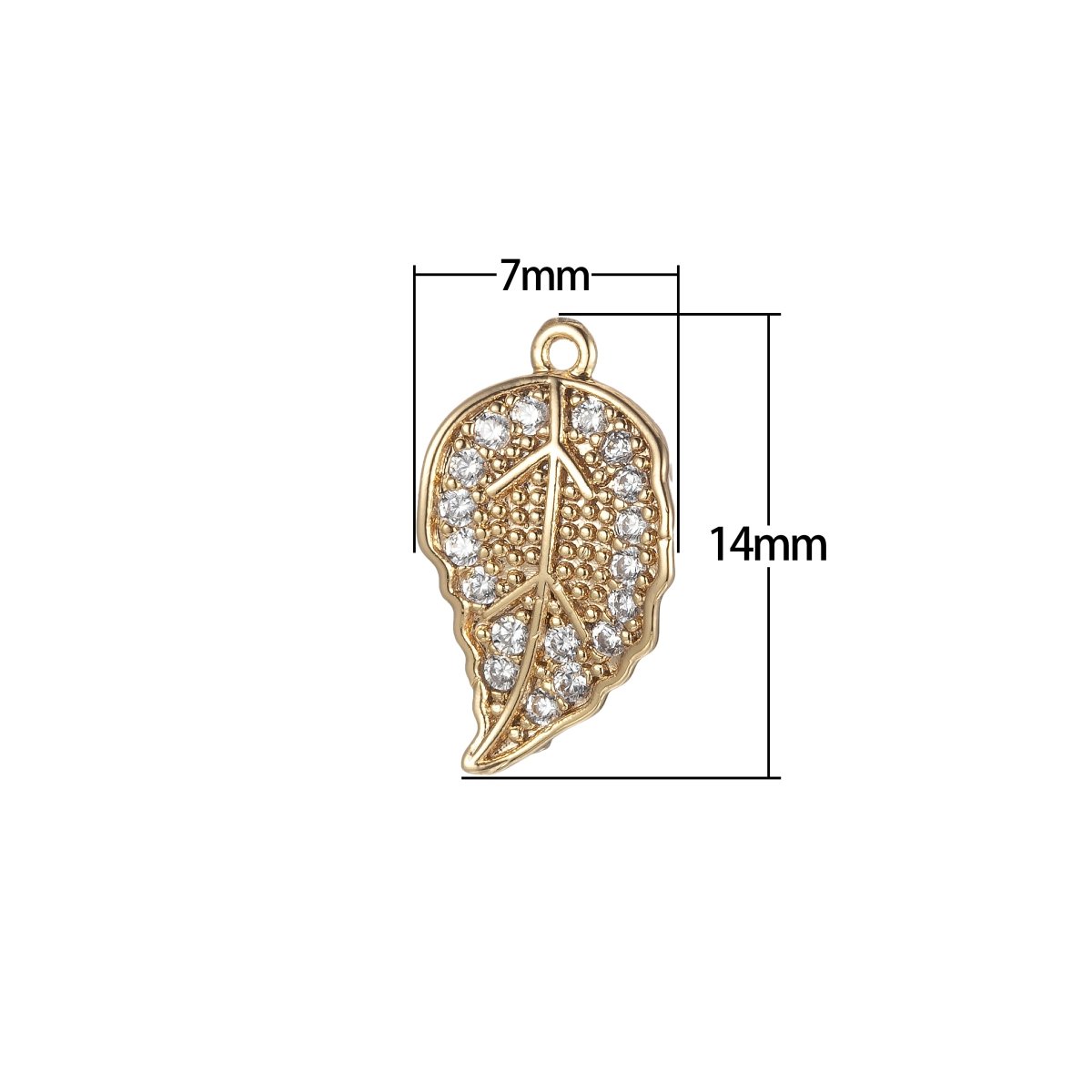 Mini Leaf Charms For Jewelry Making Micro Pave Leaves Shape Gold Tiny Pendants DIY Necklace Earrings Jewelry Accessory, E862 - DLUXCA