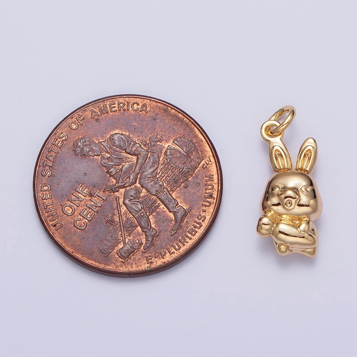 Mini Little Rabbit Bunny Carrot Add-On Charm in Gold & Silver | AC286 AC287 - DLUXCA